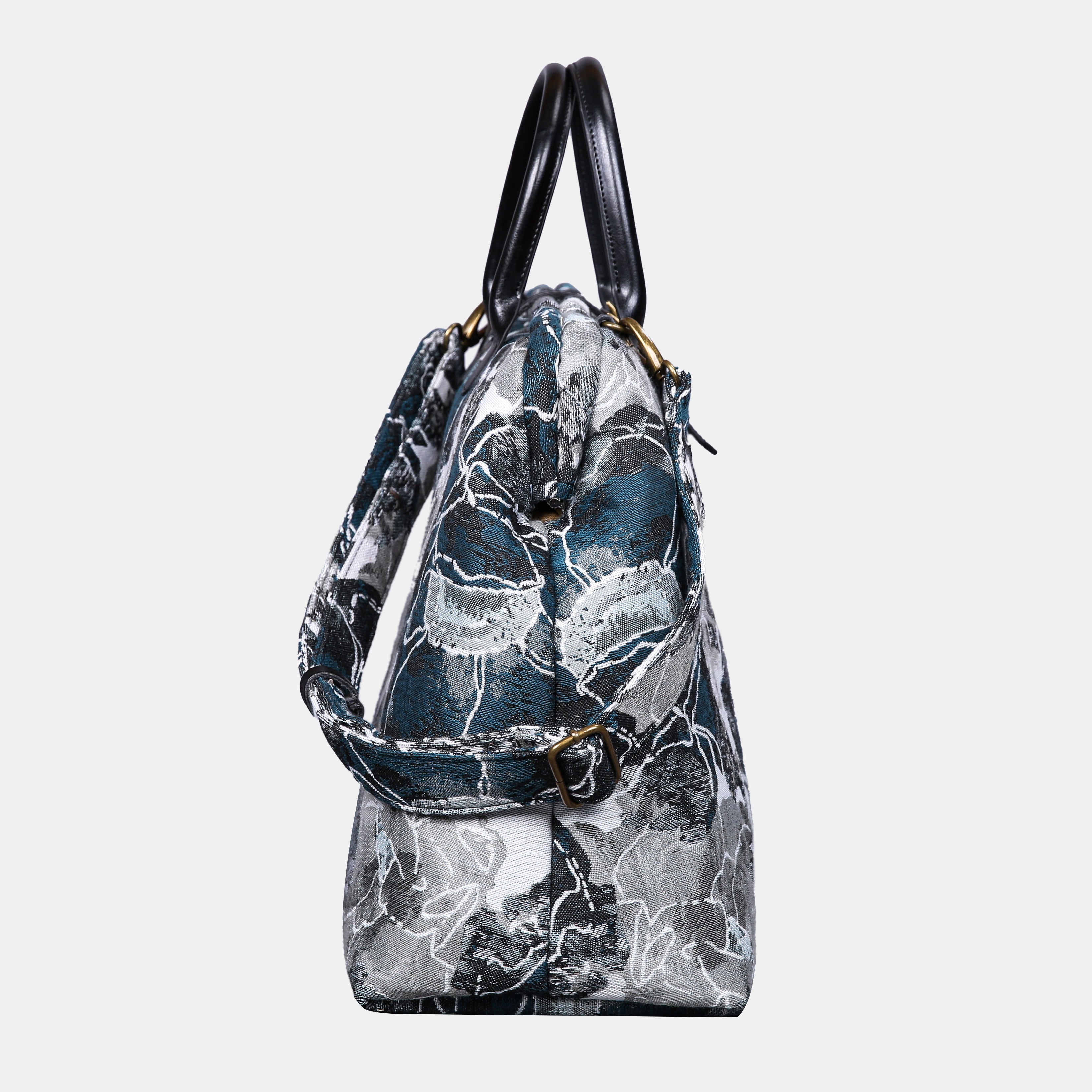 Fantastic Bloom Grey Mary Poppins Weekender carpet bag MCW Handmade-3