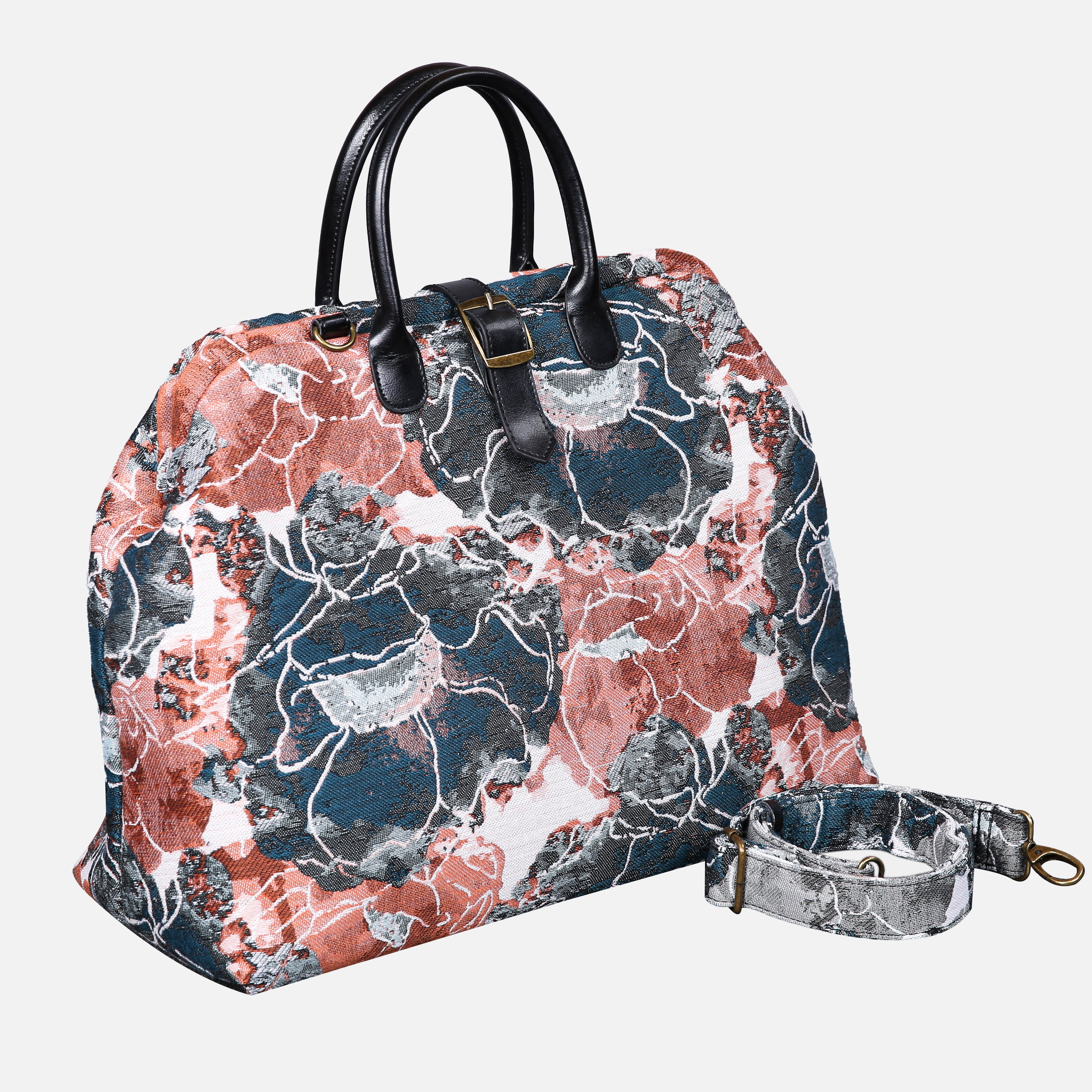 Fantastic Bloom Orange Mary Poppins Weekender carpet bag MCW Handmade-2