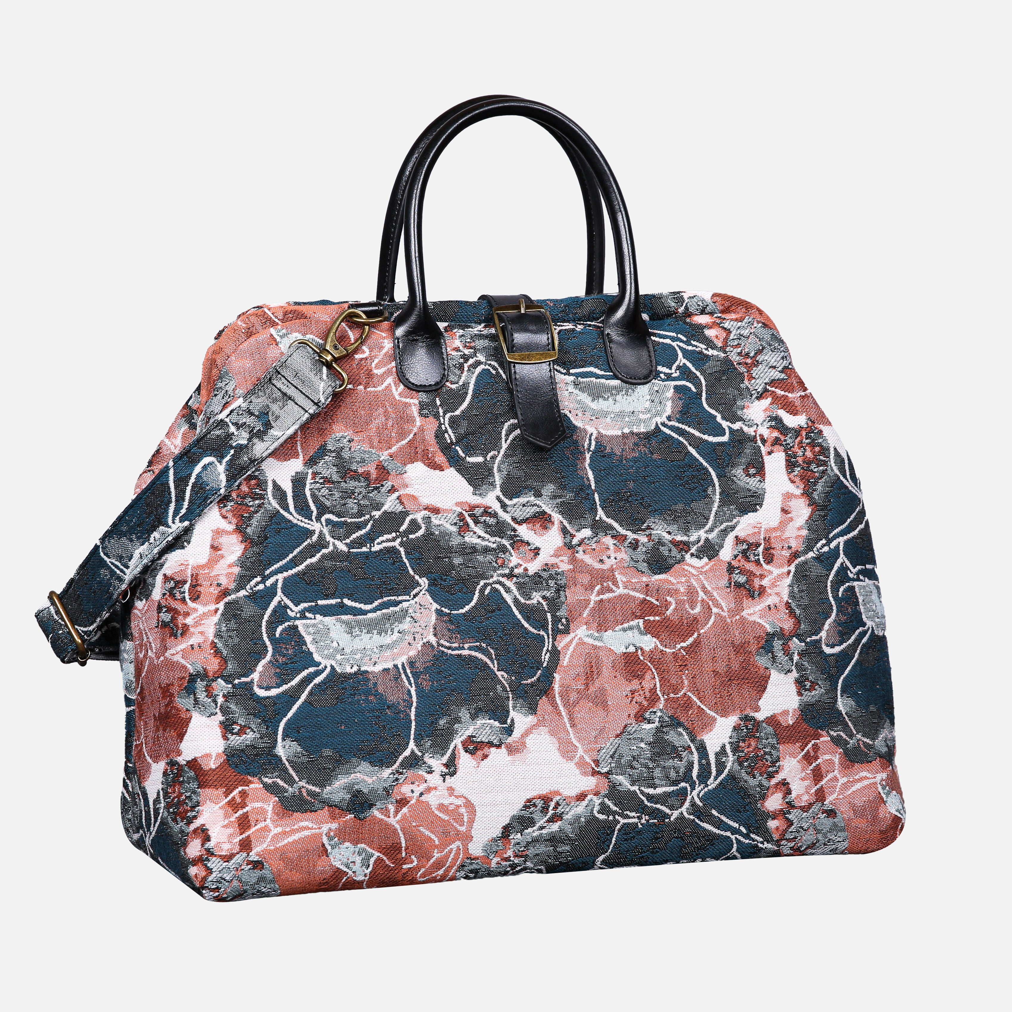 Fantastic Bloom Orange Mary Poppins Weekender carpet bag MCW Handmade-1