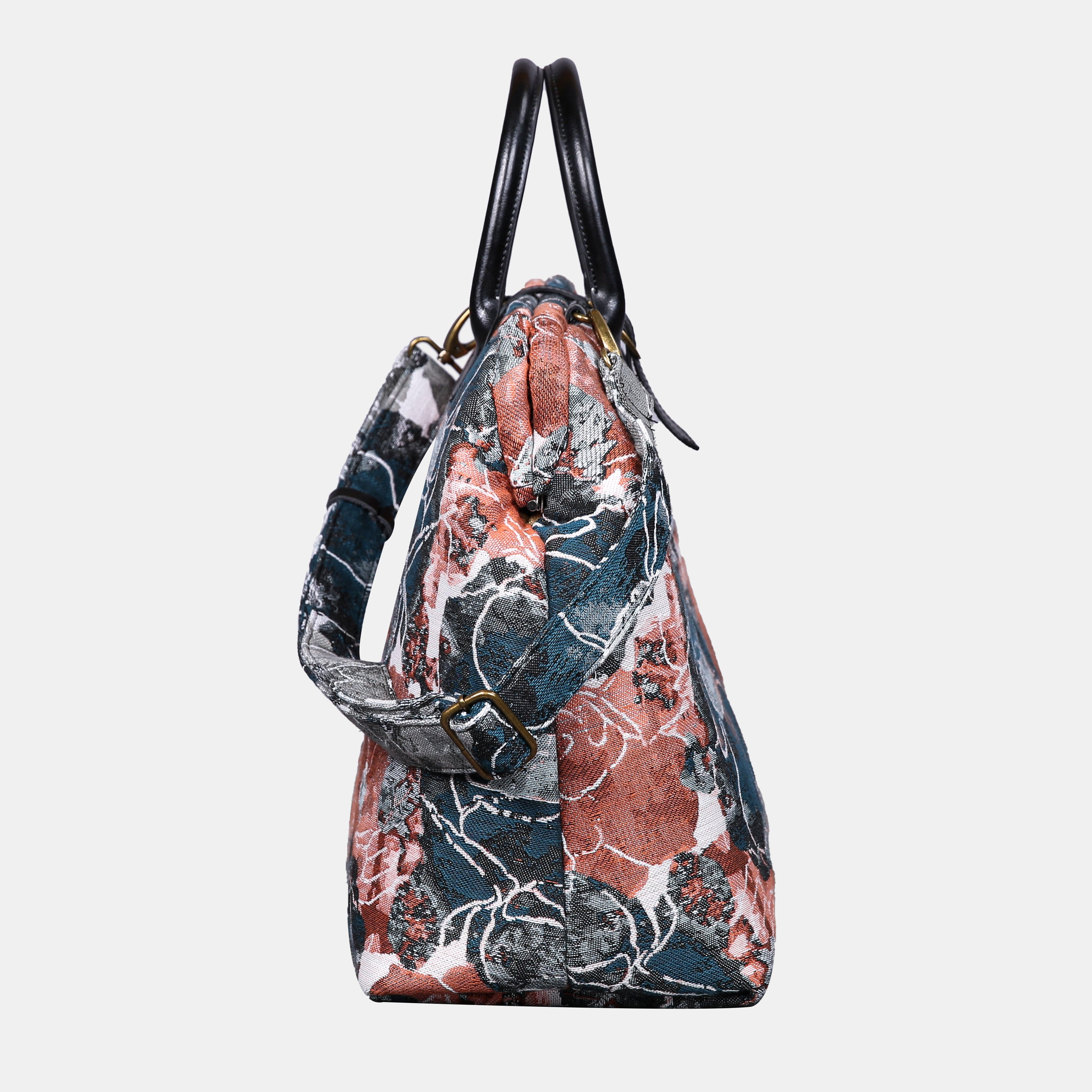 Fantastic Bloom Orange Mary Poppins Weekender carpet bag MCW Handmade-3
