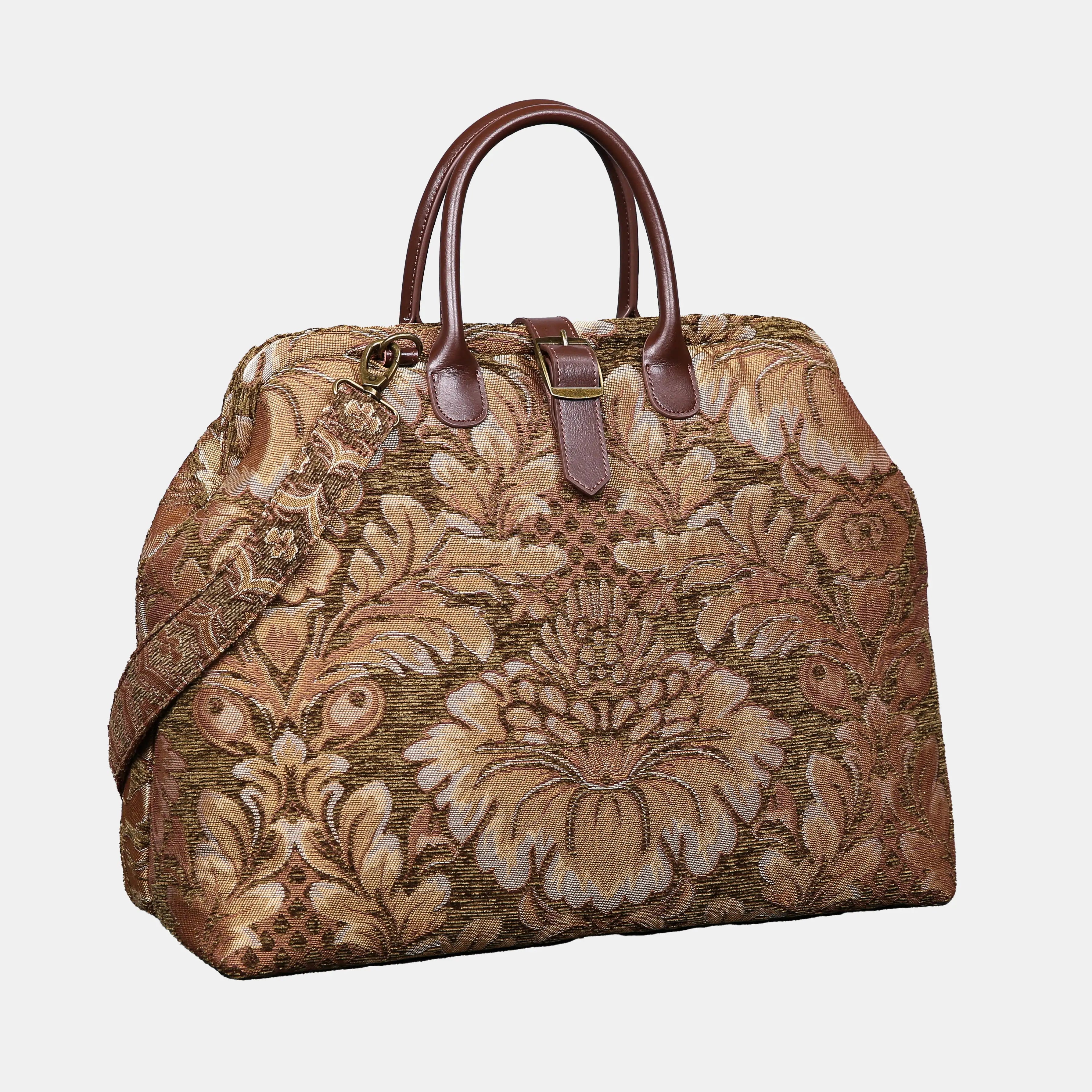 Pomegranate Brown Mary Poppins Weekender Carpetbag of America front