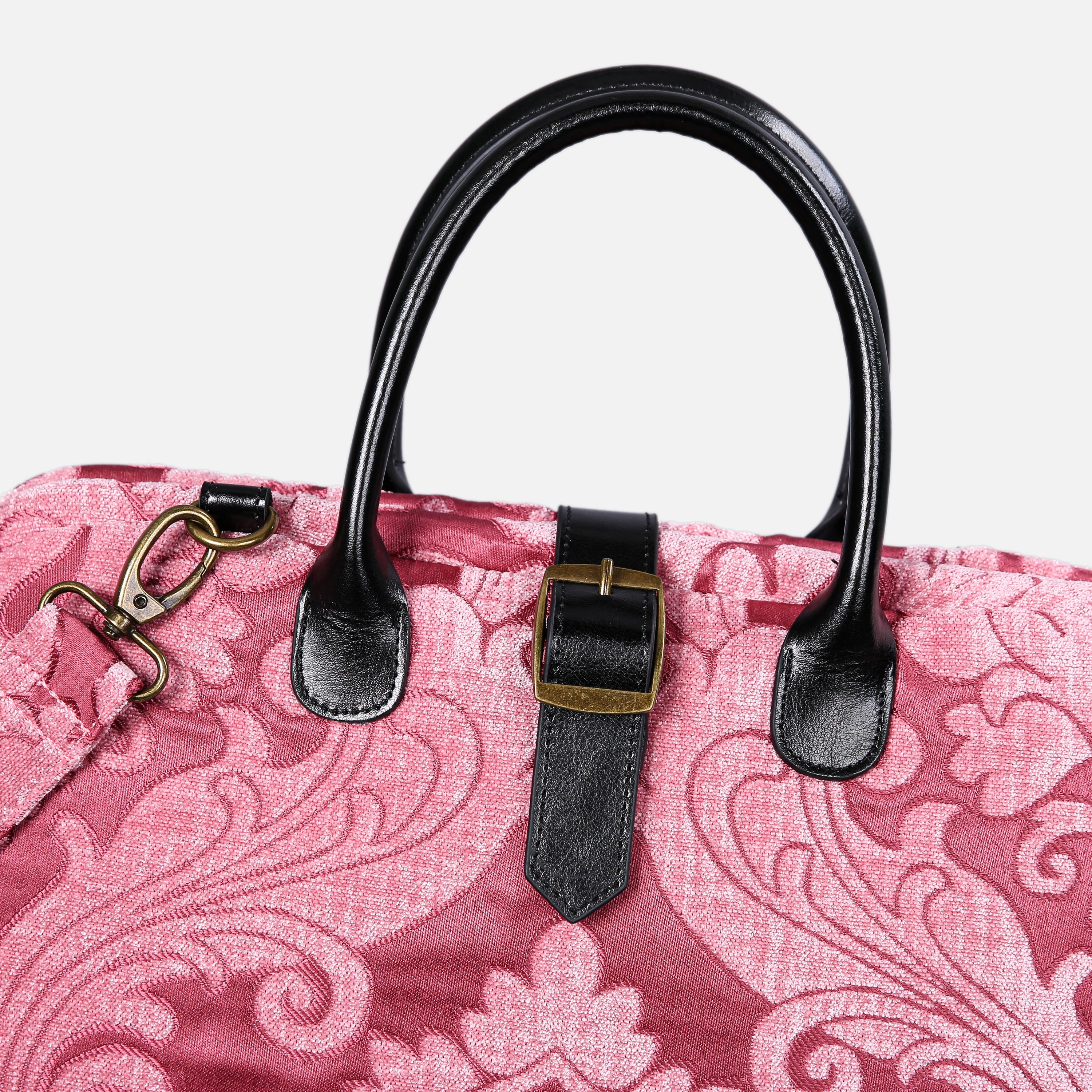 Queen Rose Pink Mary Poppins Weekender carpet bag MCW Handmade-3