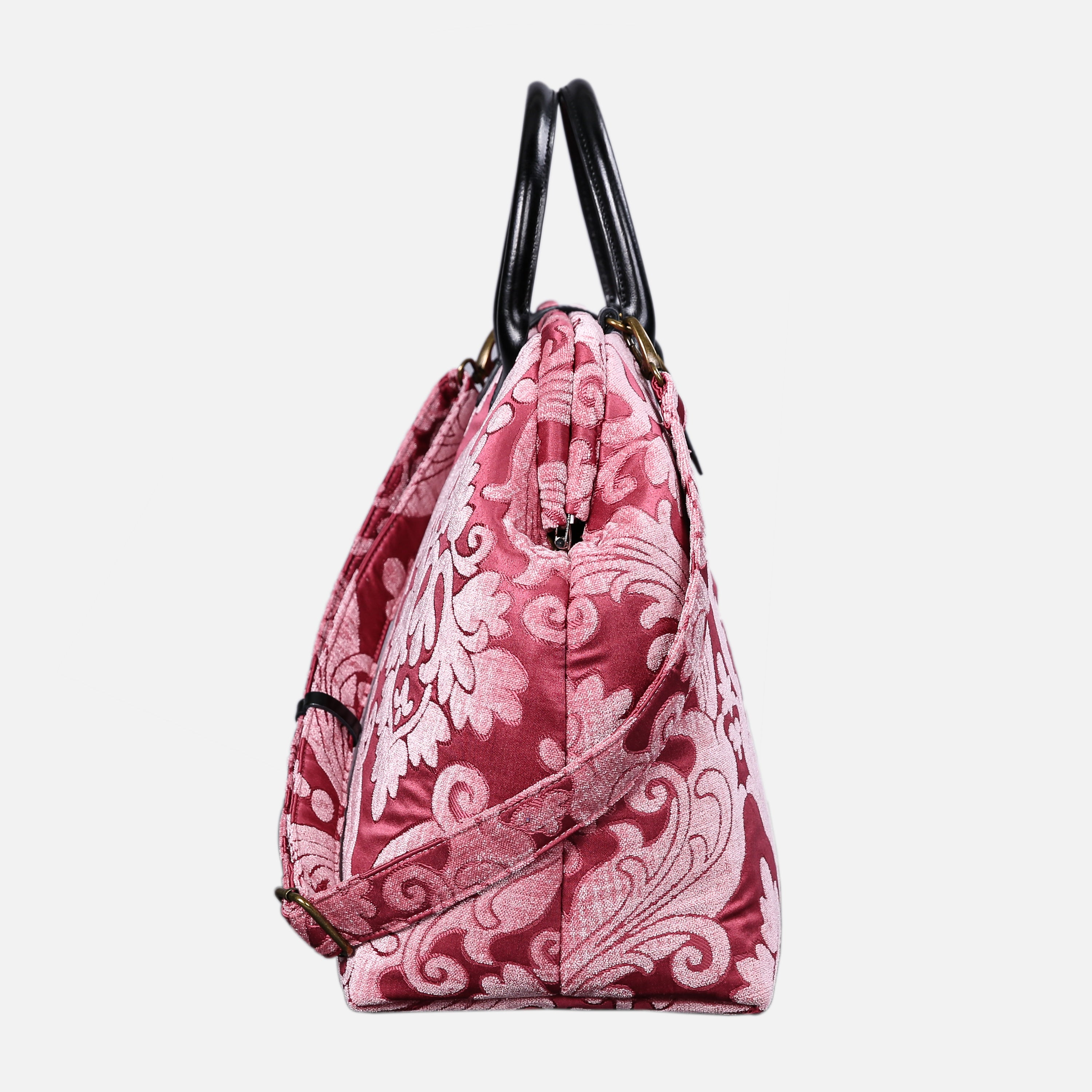 Queen Rose Pink Mary Poppins Weekender carpet bag MCW Handmade-2