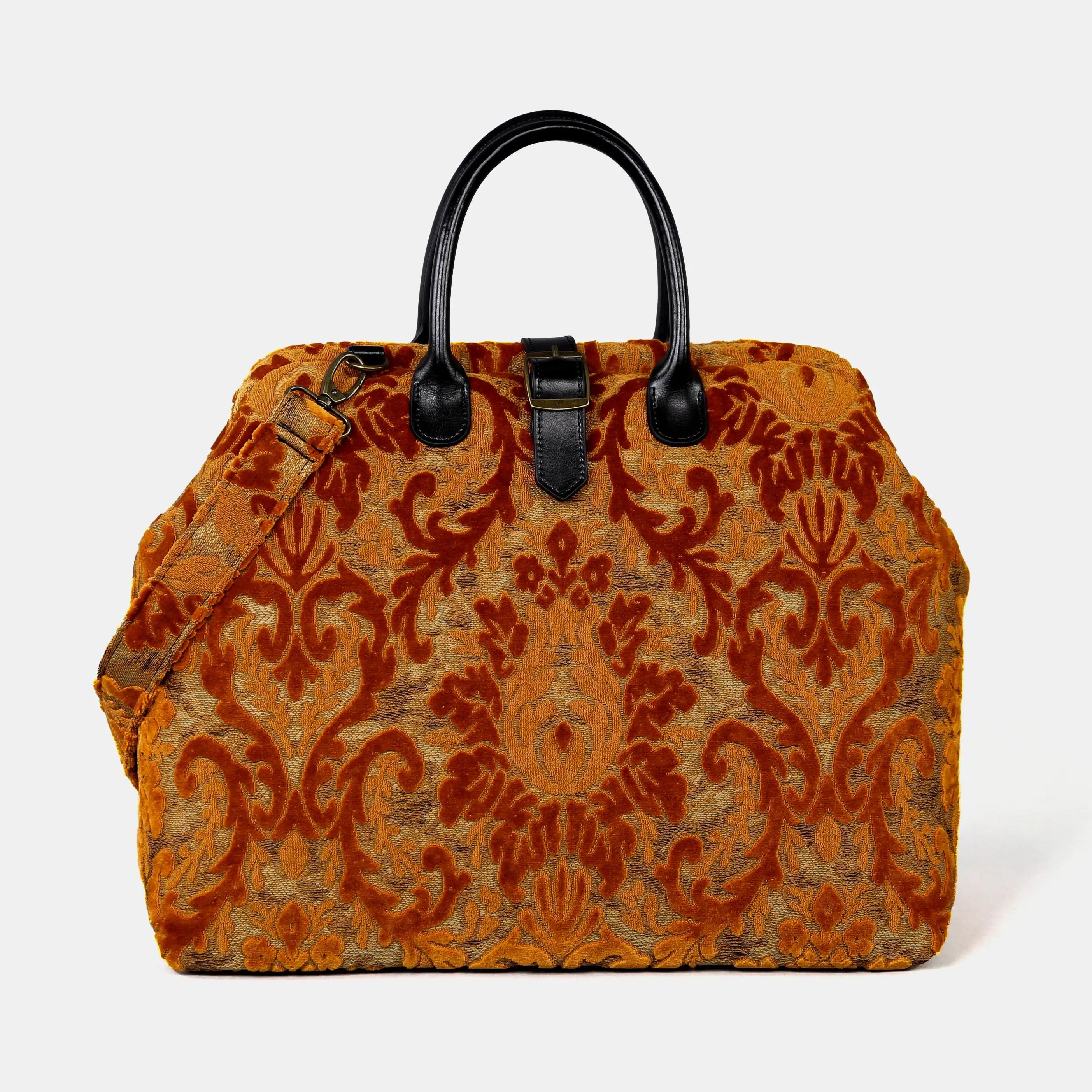 Burnout Velvet Orange Mary Poppins Weekender Carpetbag of America main