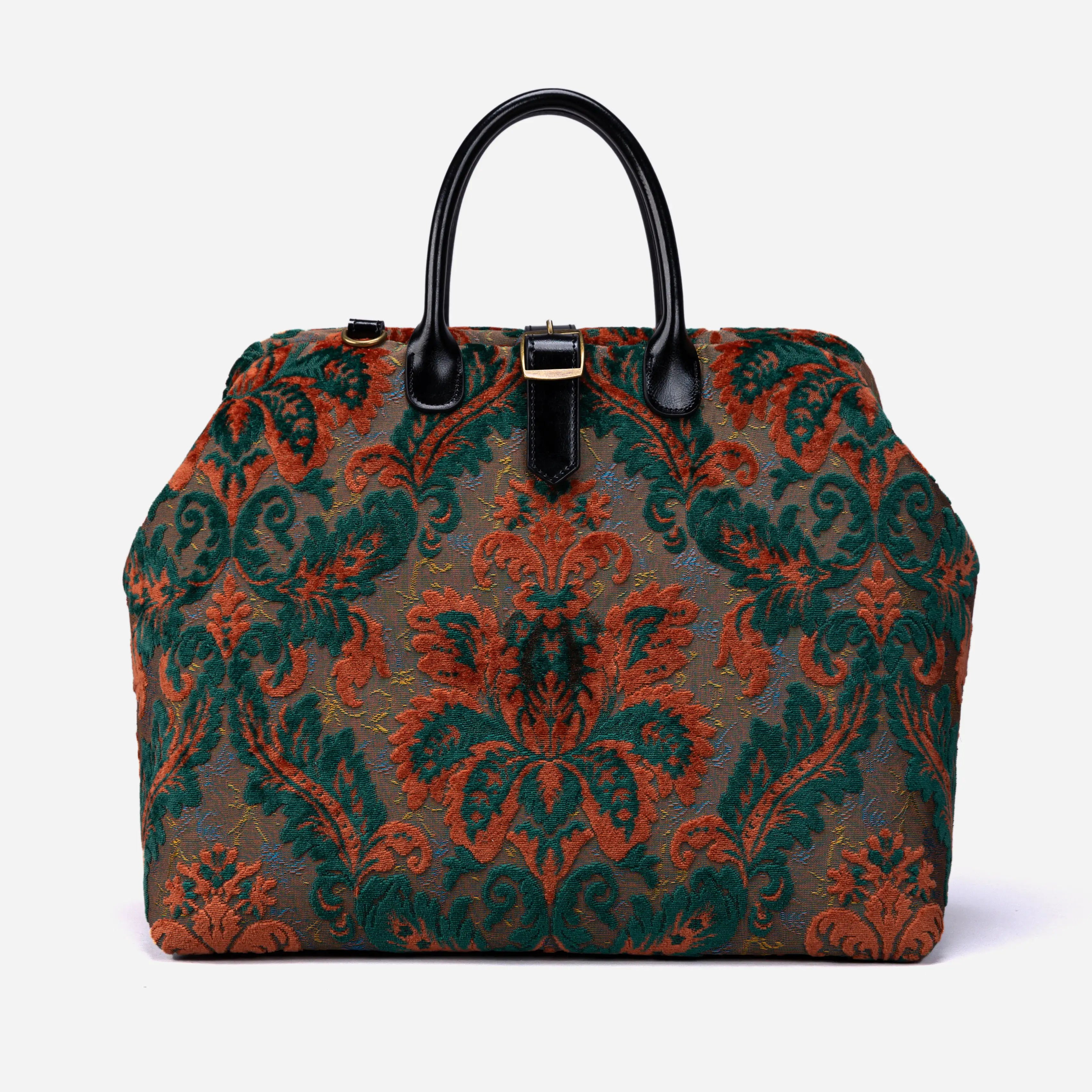 Burnout Velvet Revival Jade Mary Poppins Weekender Carpetbag America main