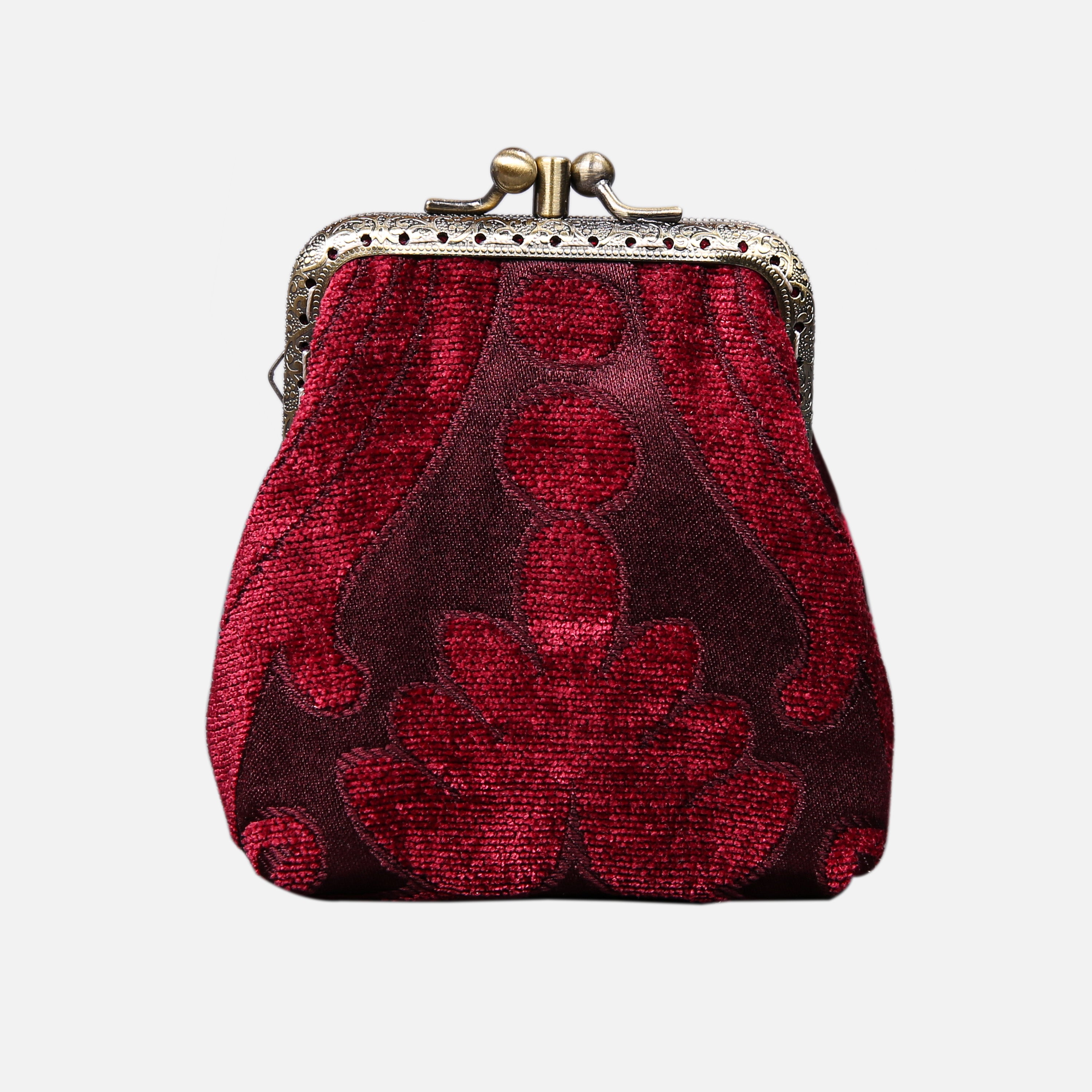 Queen Wine Double Kiss Clasp Coin Purse MCW Handmade-2