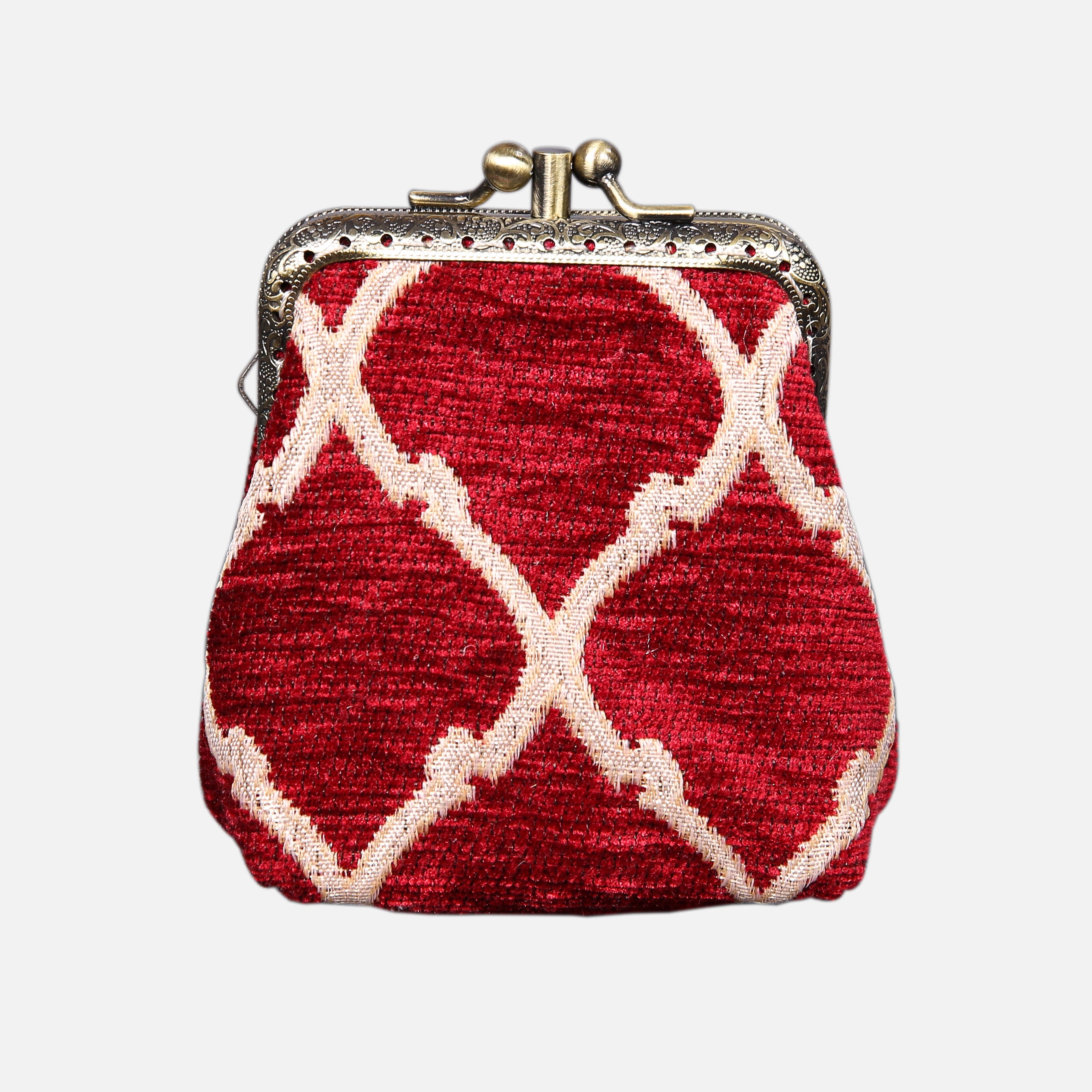 Quartz Red Double Kiss Clasp Coin Purse MCW Handmade-2