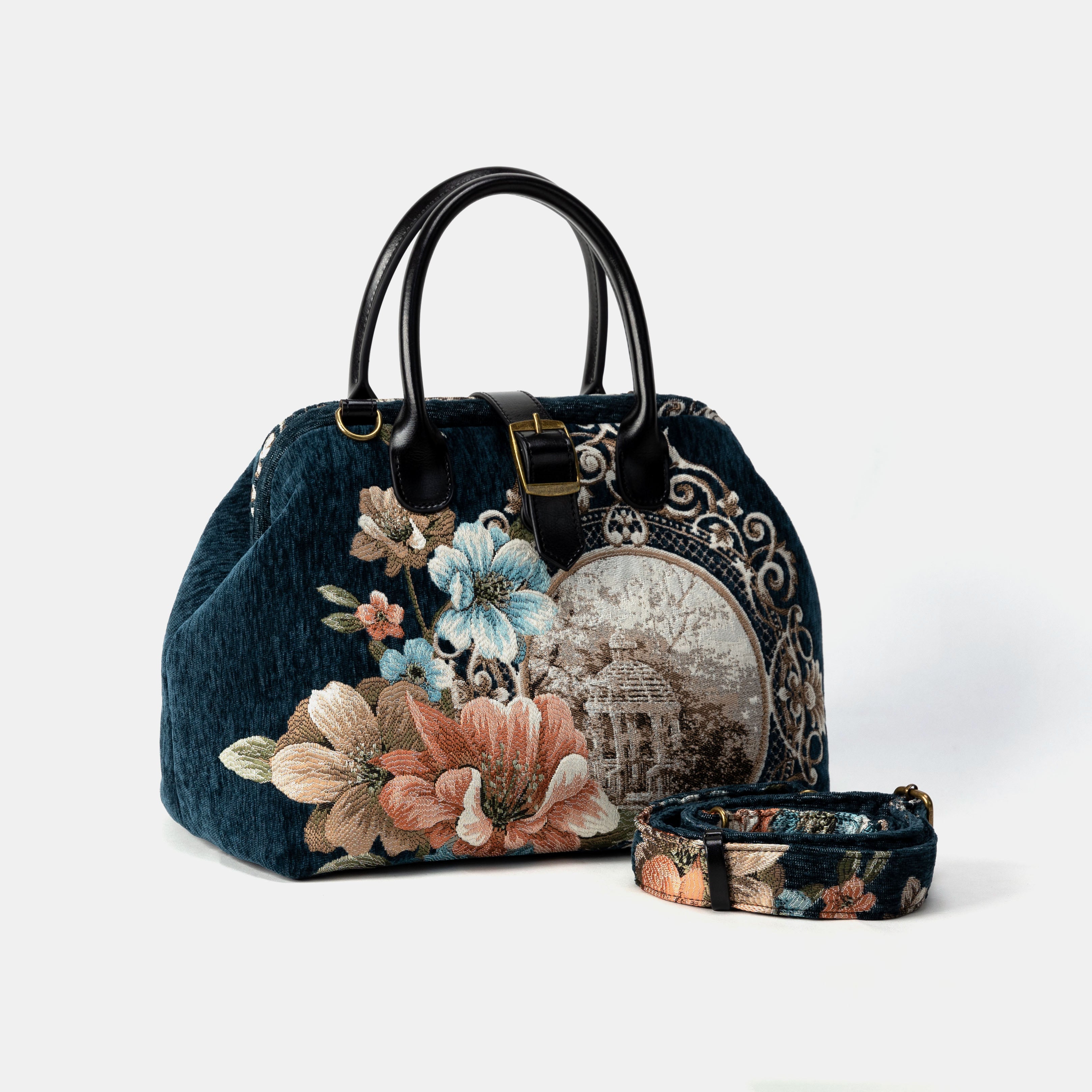 Chateau Cyprus Green Handbag Purse Carpetbag of America with shoulder strap