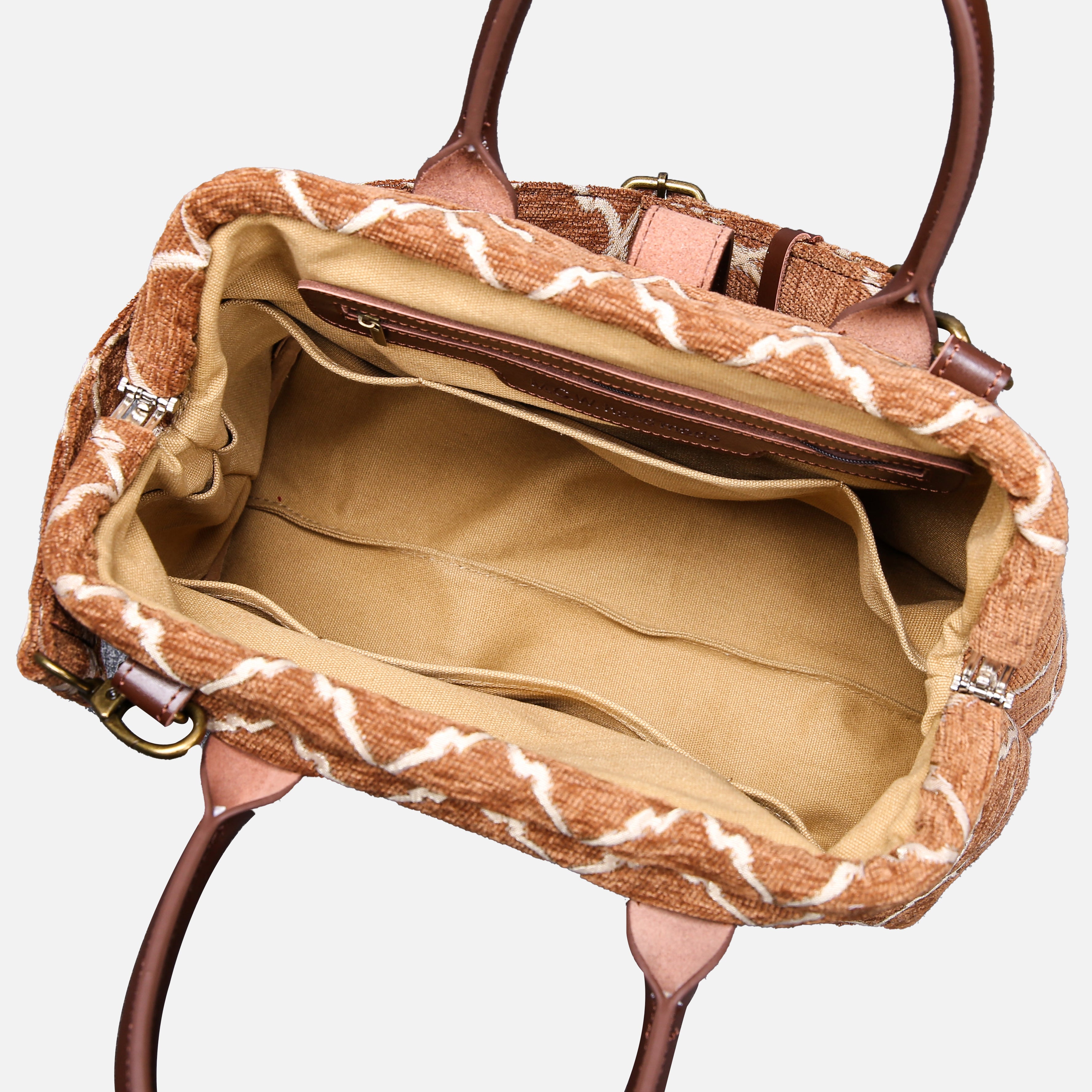 Quartz Cocoa Carpet Handbag Purse carpet bag MCW Handmade-5