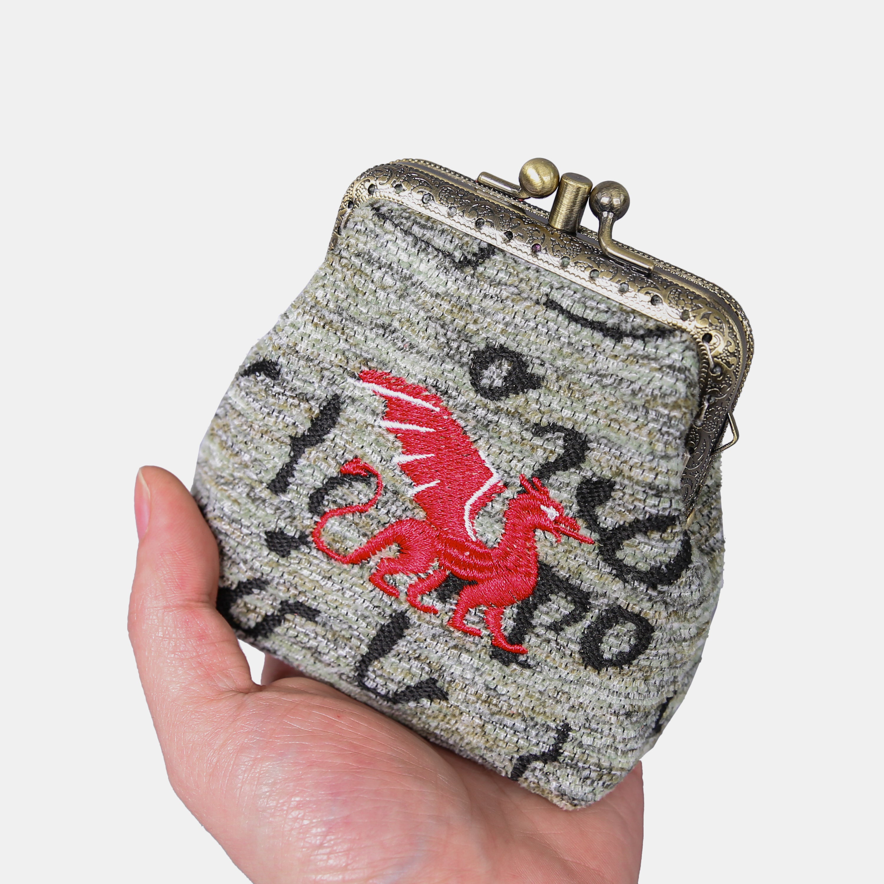 Here Be Dragons Double Kiss Clasp Coin Purse
