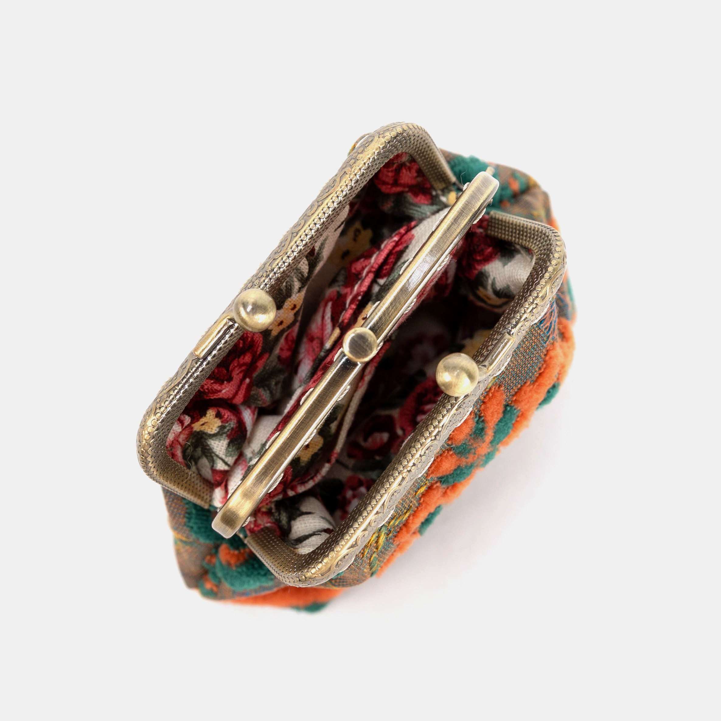 Burnout Velvet Revival Jade Double Kiss Clasp Coin Purse