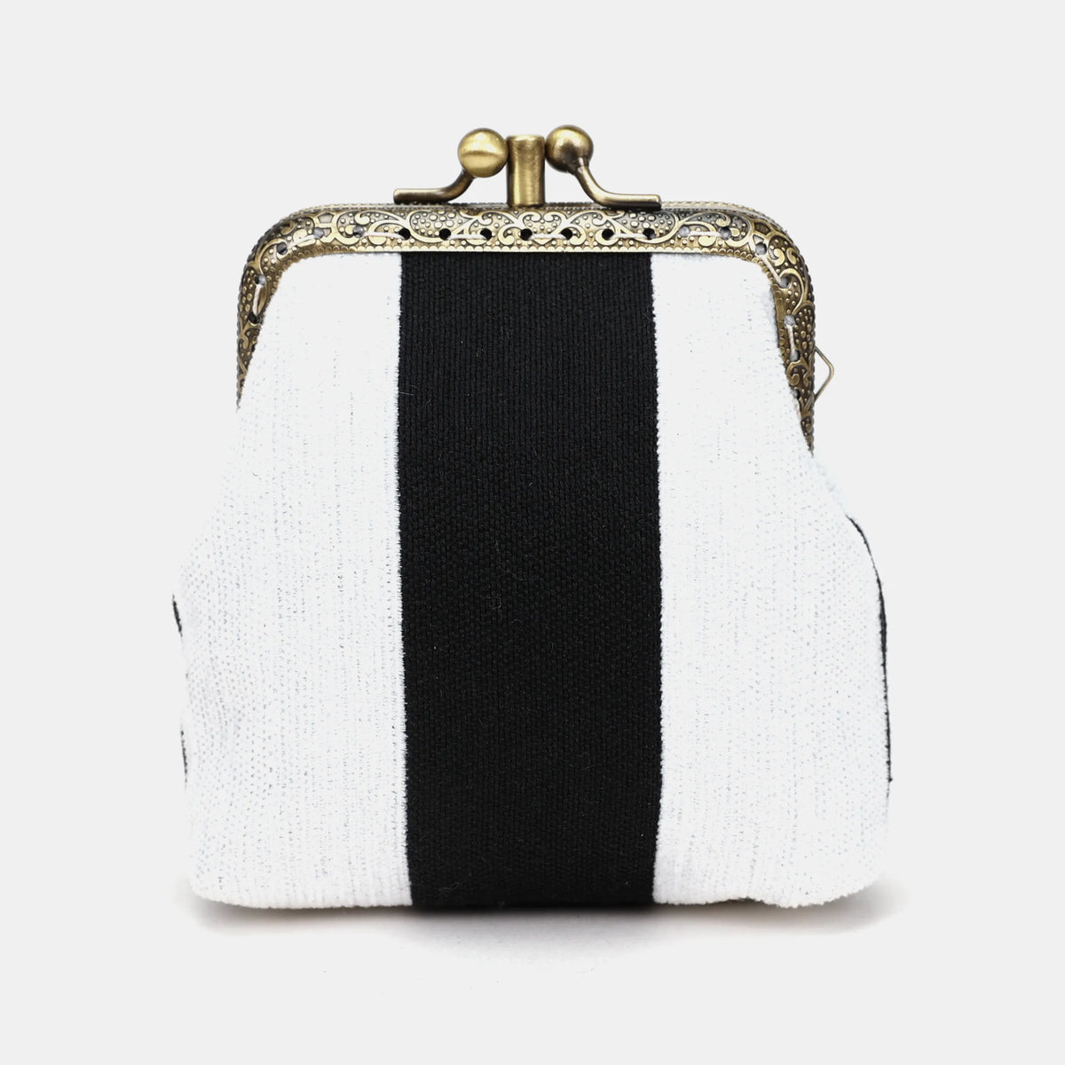 Black & White Beetlejuice Double Kiss Clasp Coin Purse of America front
