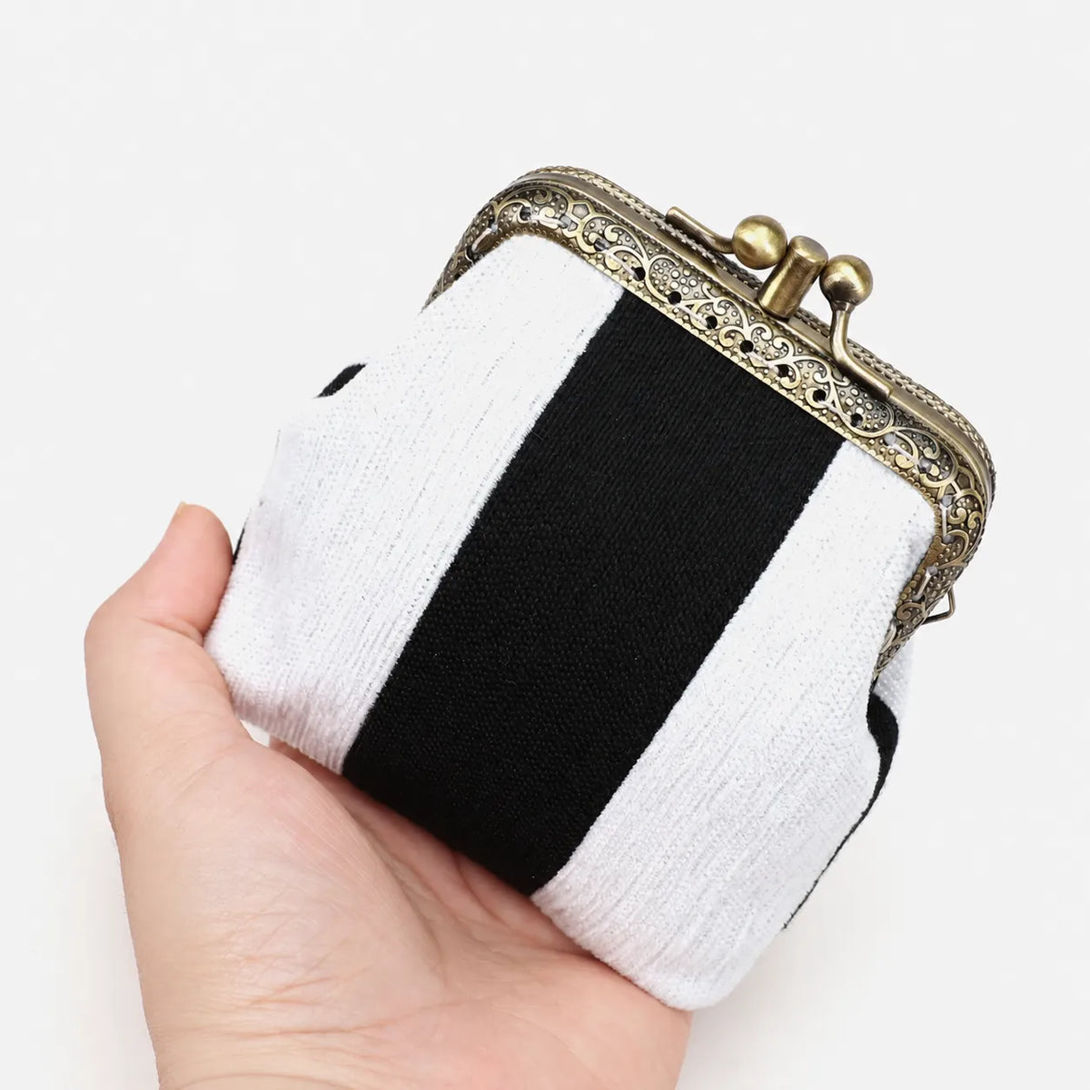 Black & White Beetlejuice Double Kiss Clasp Coin Purse of America main