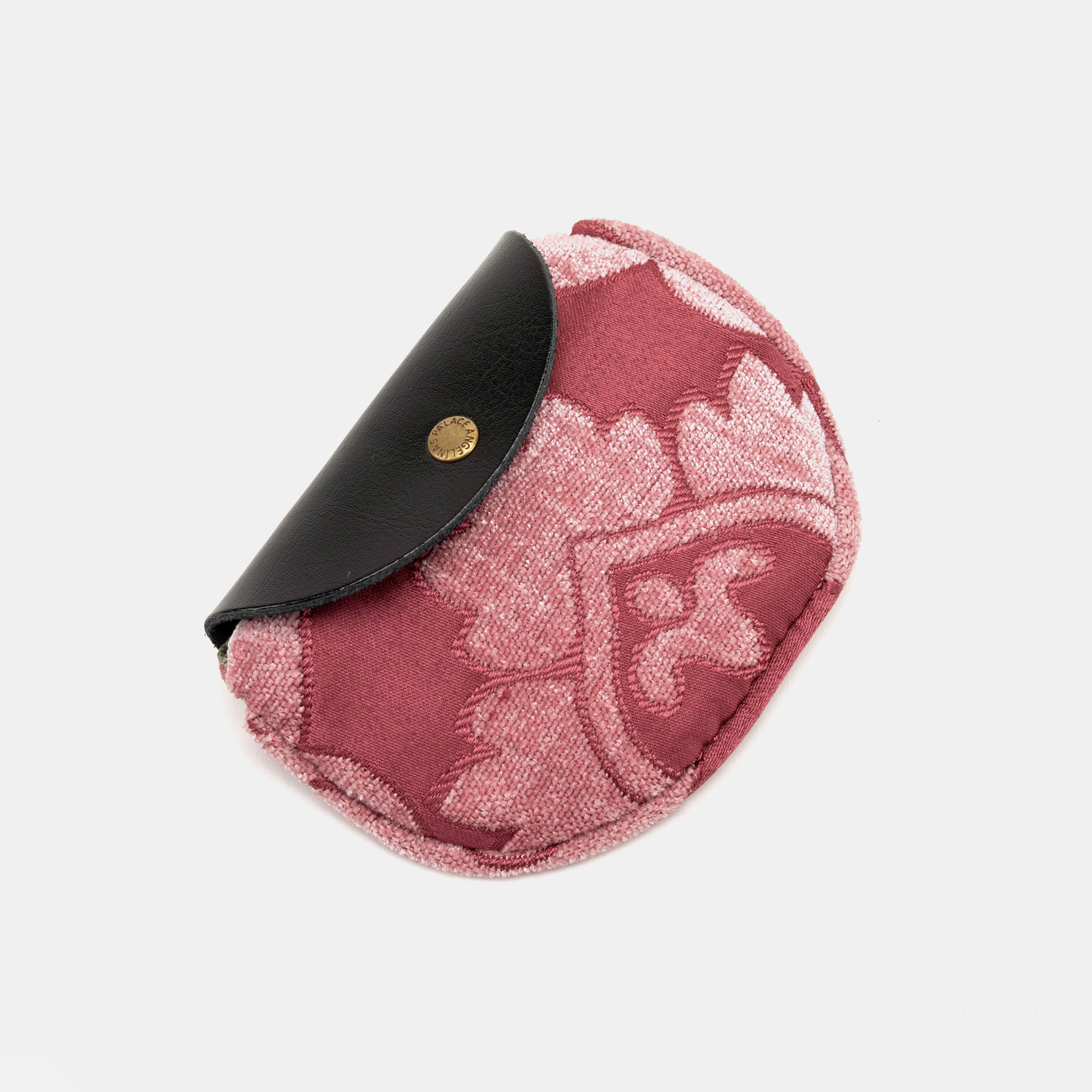 Queen Rose Pink Rosary Bag Carpetbag of America lay flat