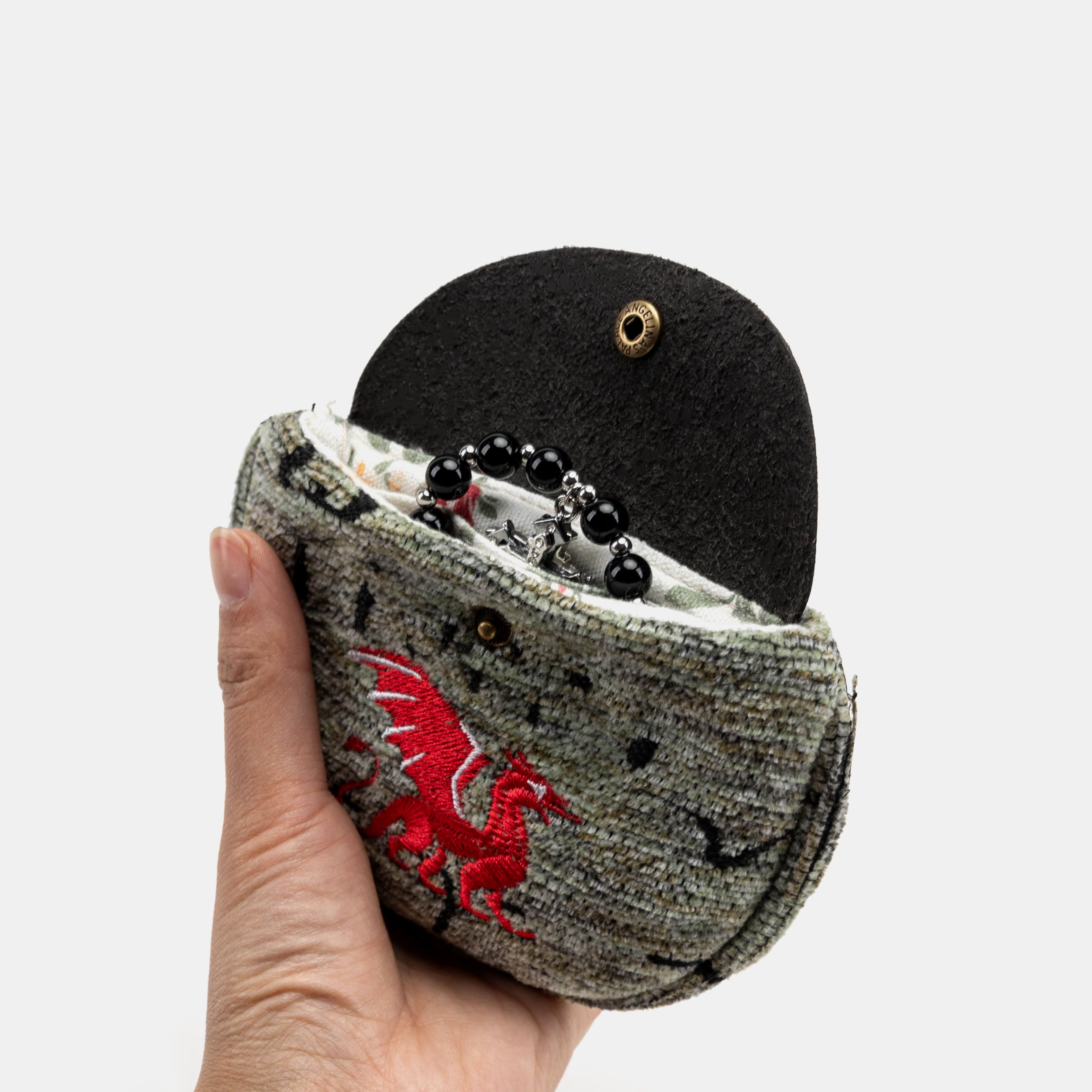 Here Be Dragons Rosary Bag Carpetbag of America opening