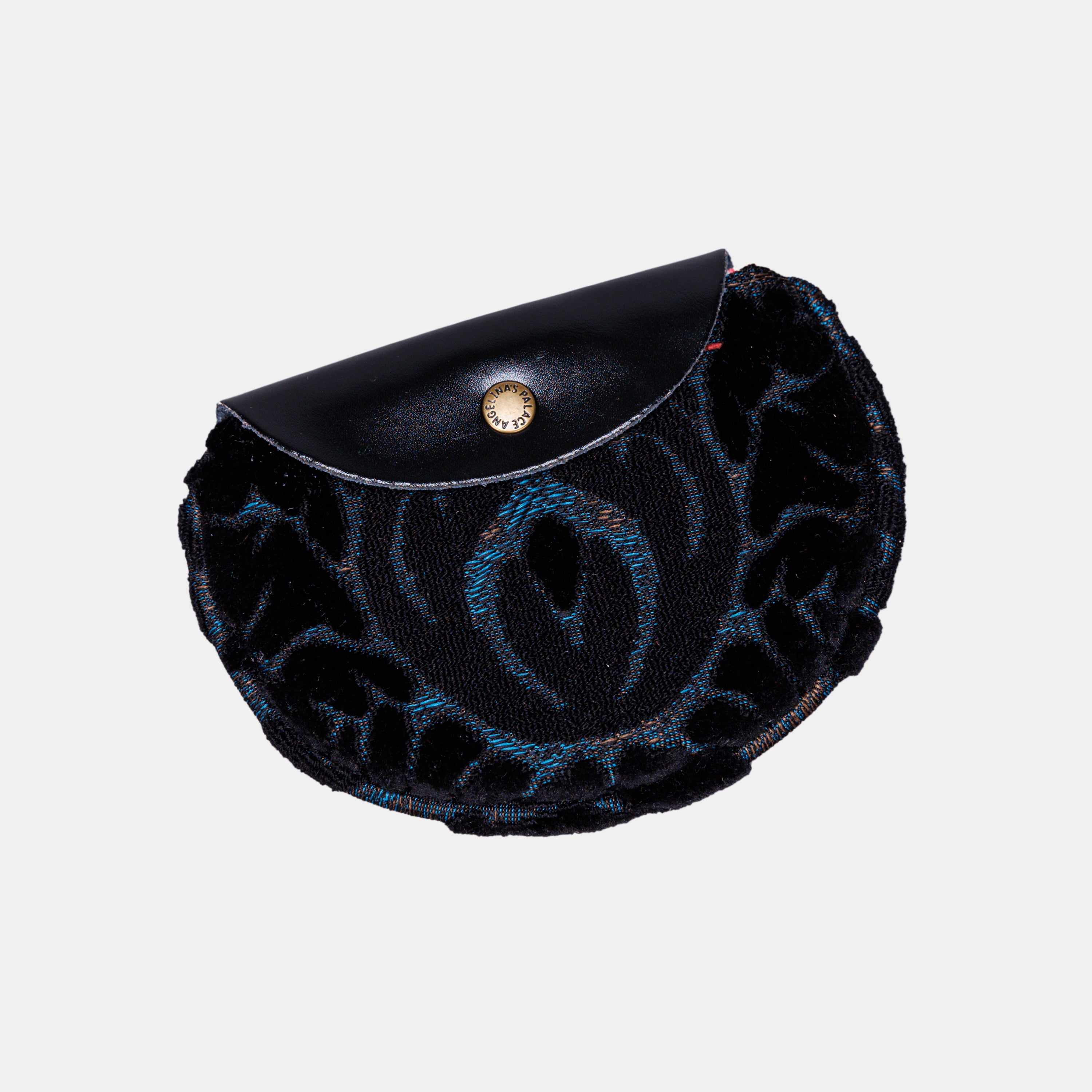 Burnout Velvet Black Flap Coin Purse  MCW Handmade-3