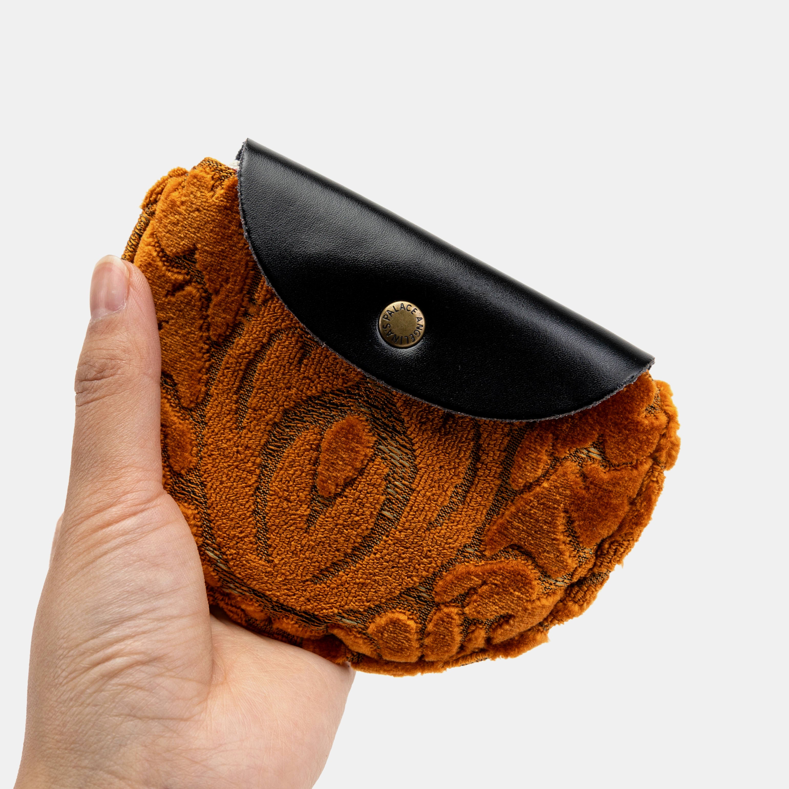 Burnout Velvet Orange Rosary Bag closing