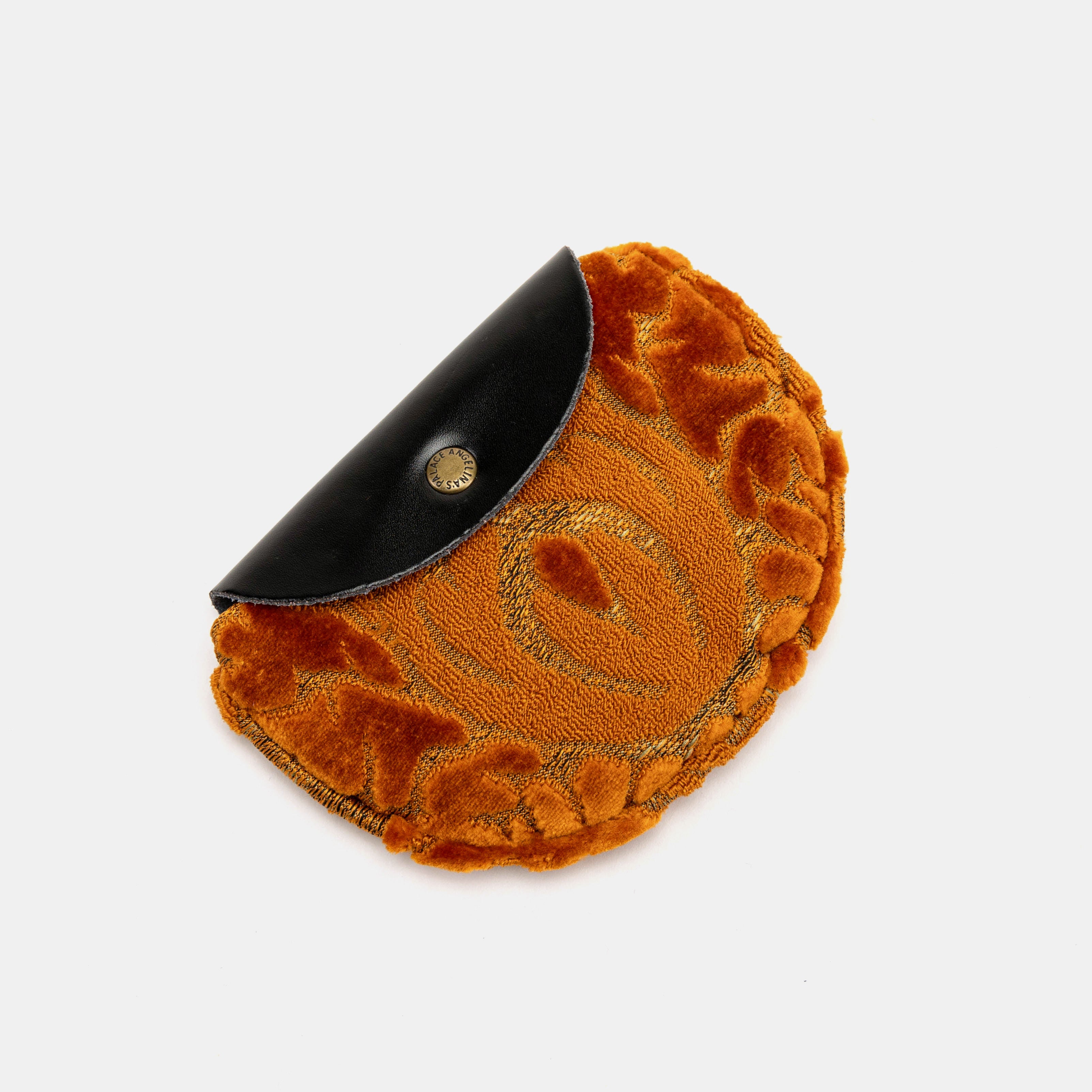 Burnout Velvet Orange Rosary Bag lay flat