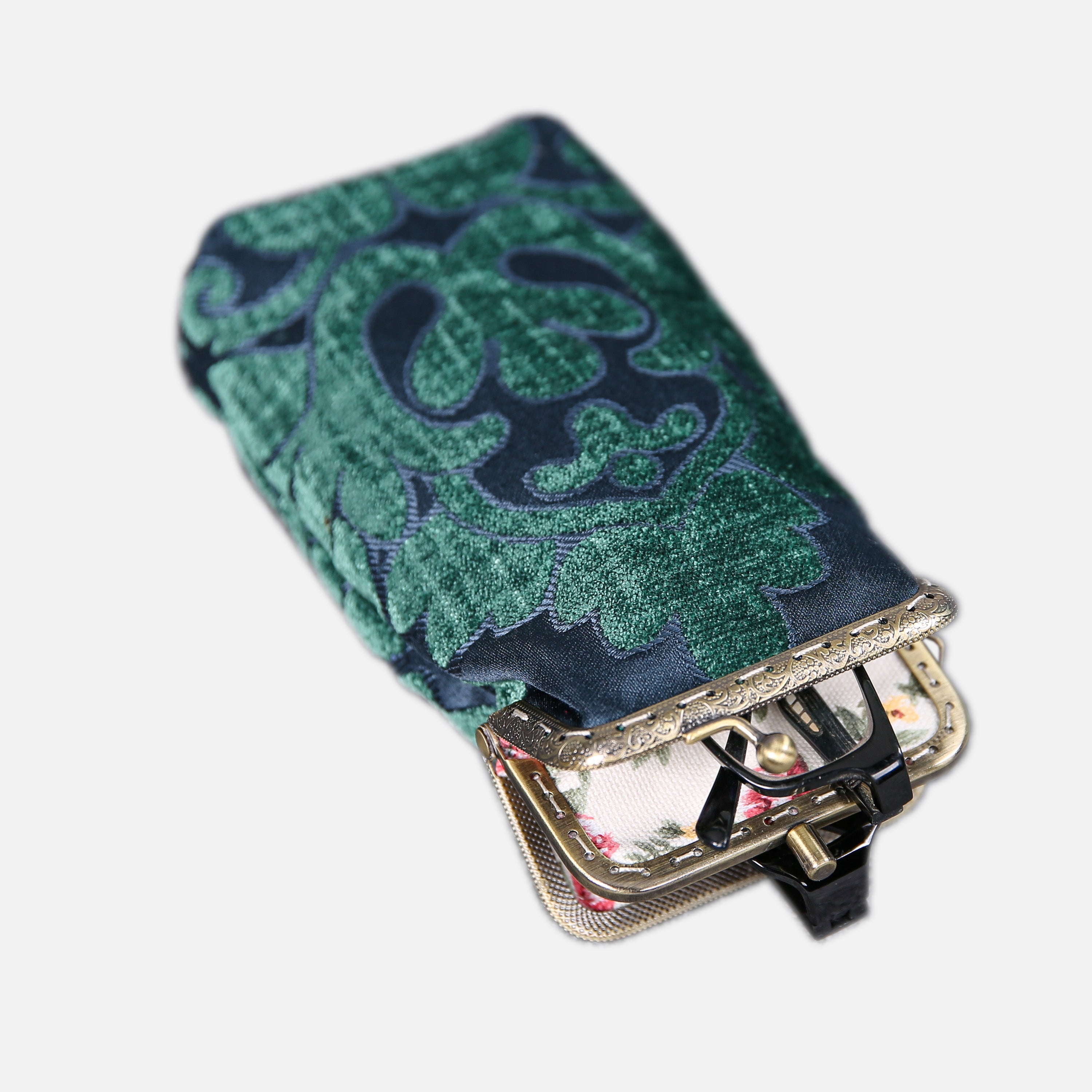 Queen Hunter Green Carpet Eyeglasses Case MCW Handmade-1