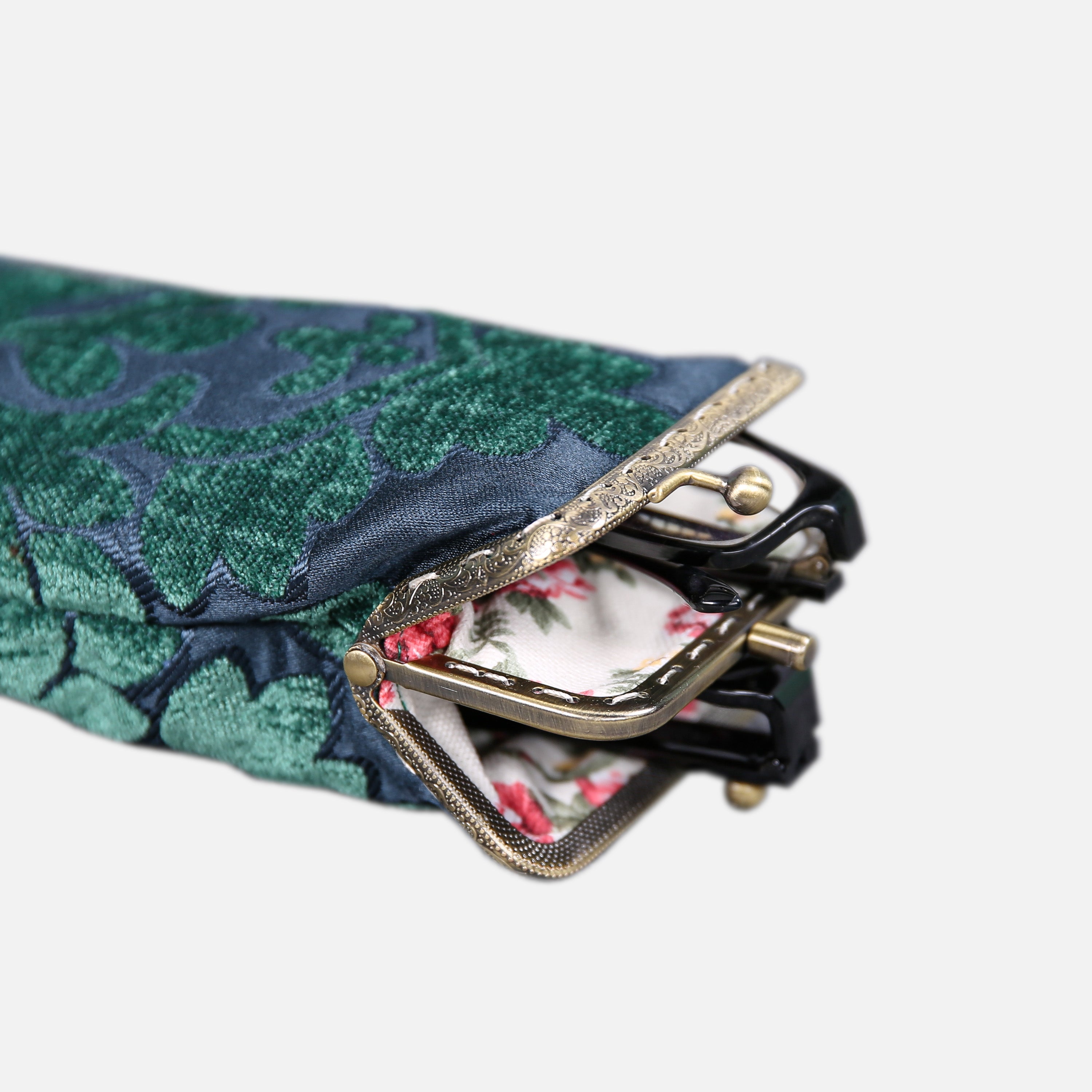 Queen Hunter Green Carpet Eyeglasses Case MCW Handmade-3