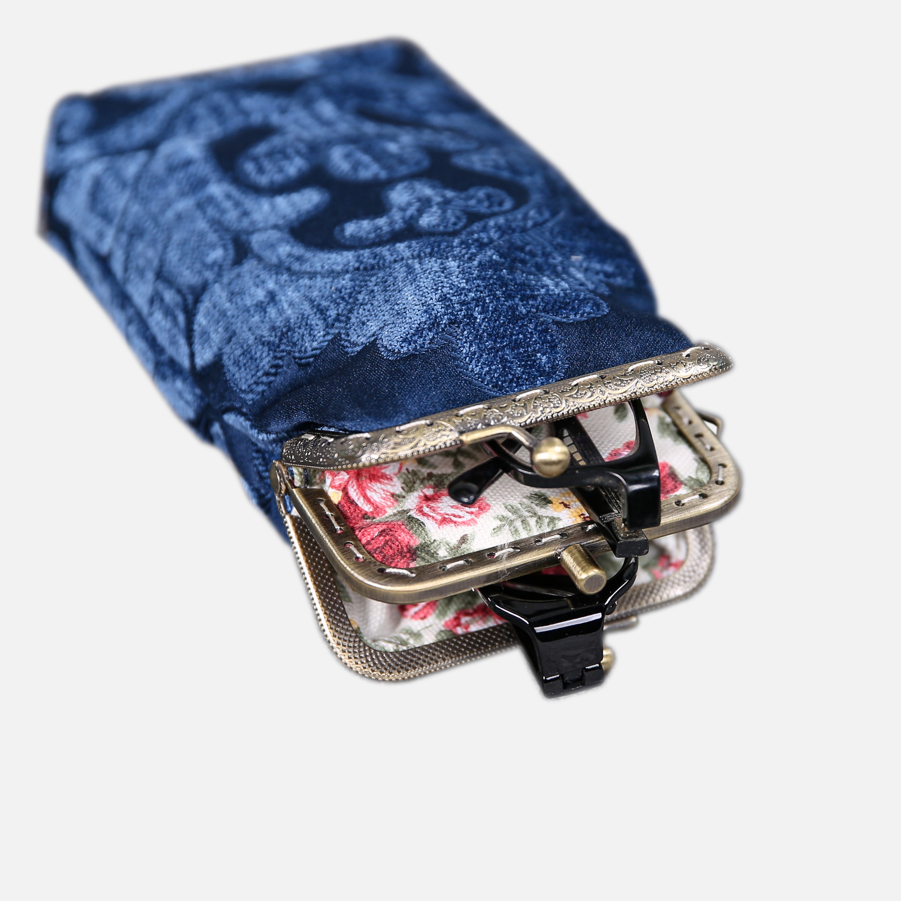 Queen Royal Blue Carpet Eyeglasses Case MCW Handmade-2