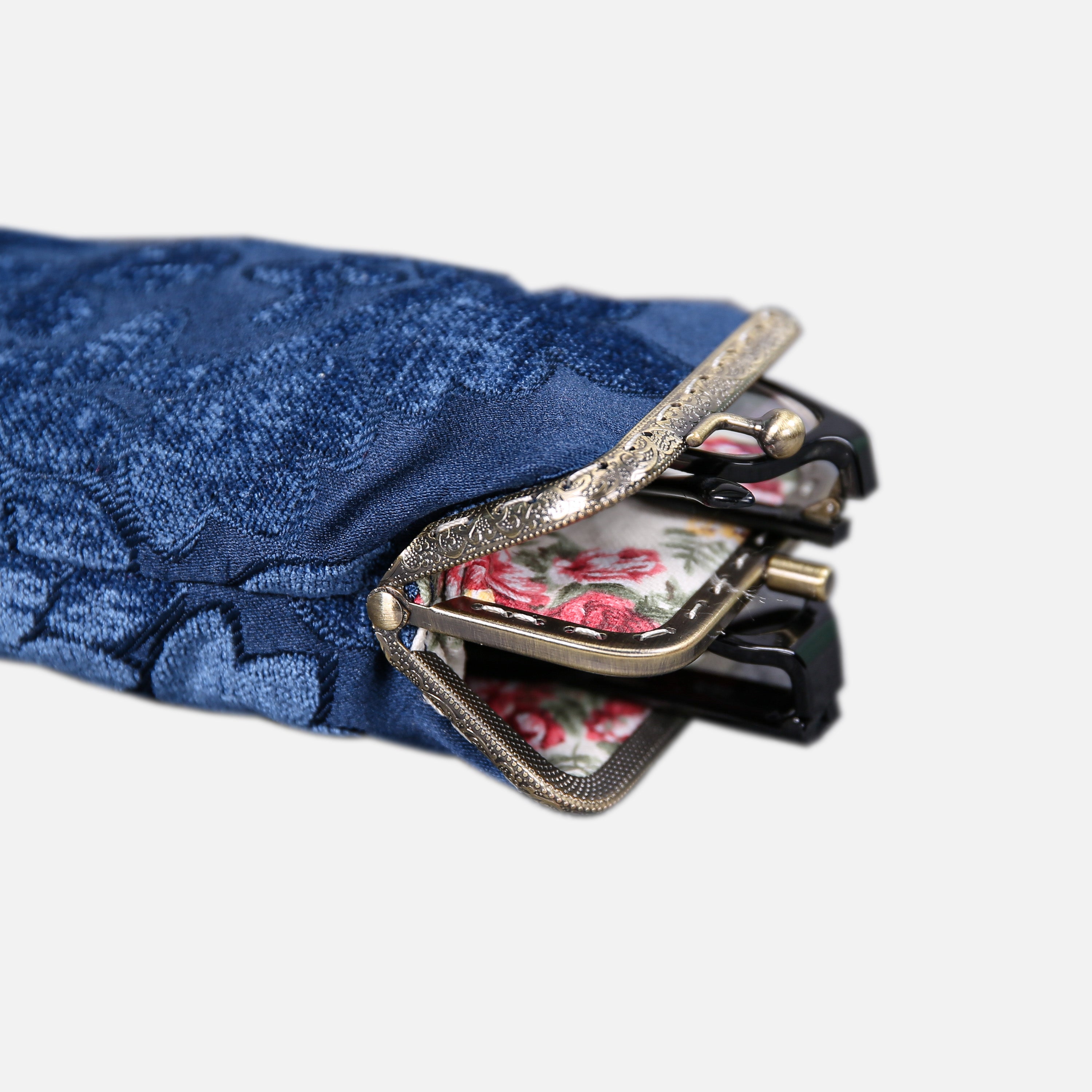 Queen Royal Blue Carpet Eyeglasses Case MCW Handmade-3