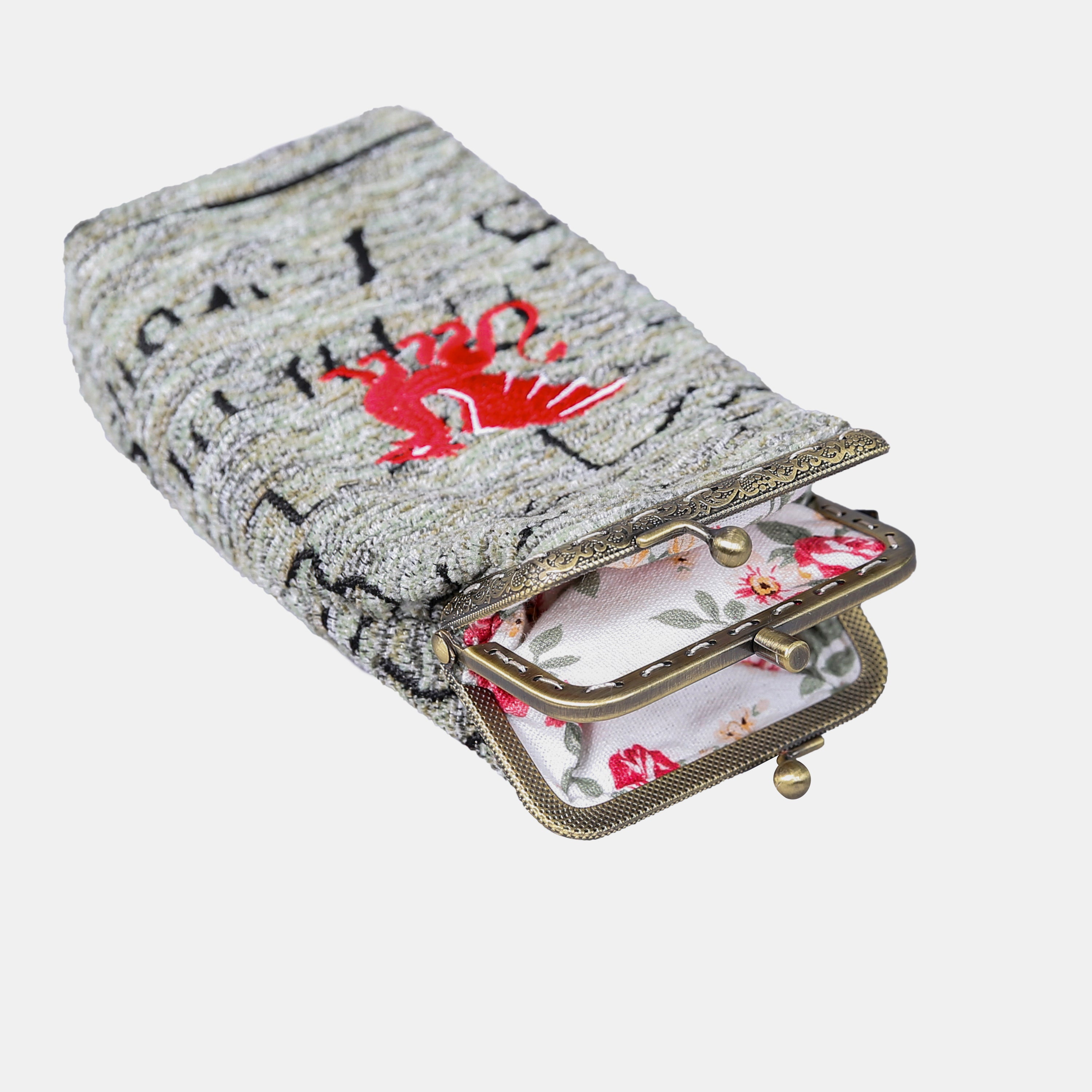 Here Be Dragons Carpet Eyeglasses Case Carpetbag of America opening forward