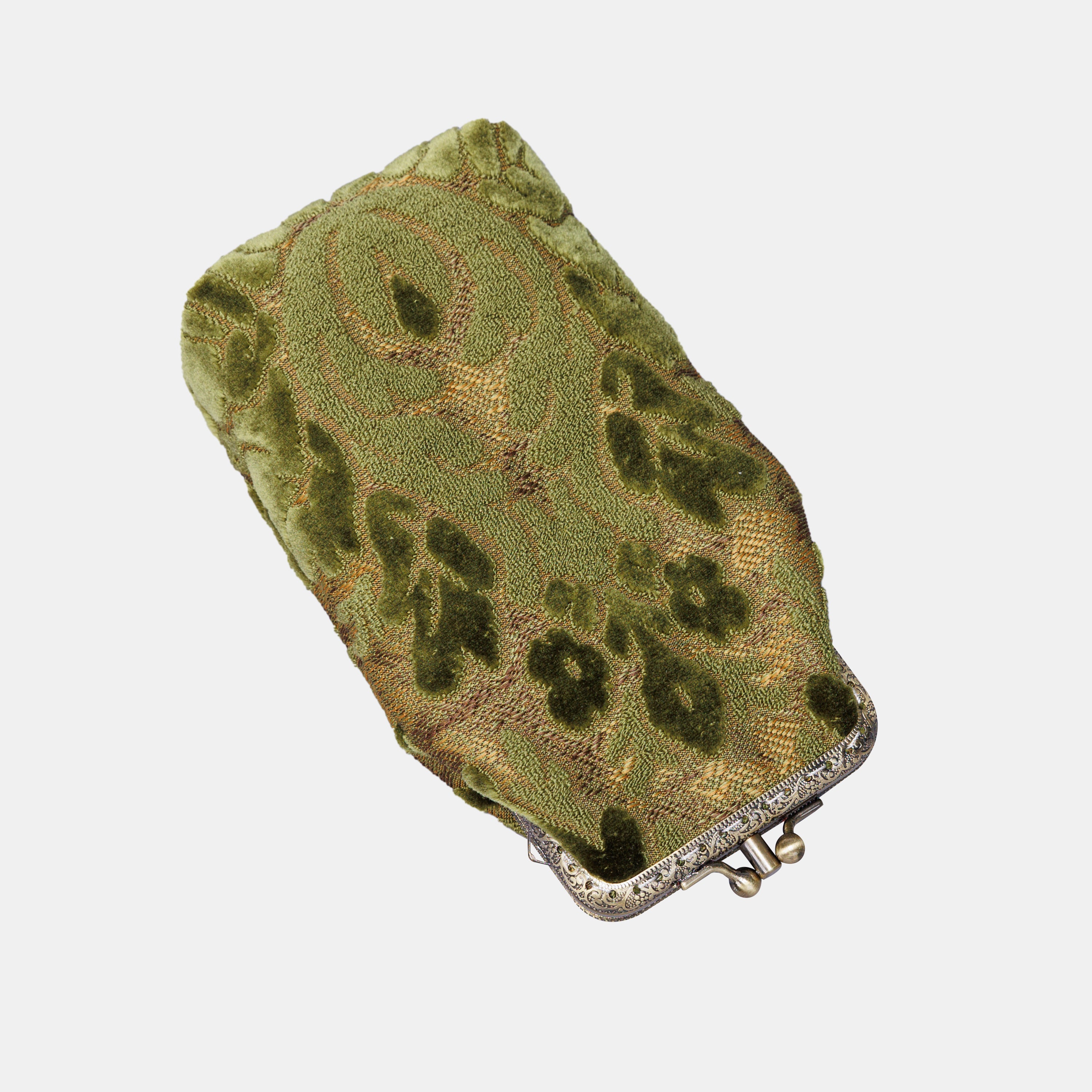 Burnout Velvet Fern Green Carpet Eyeglasses Case  MCW Handmade