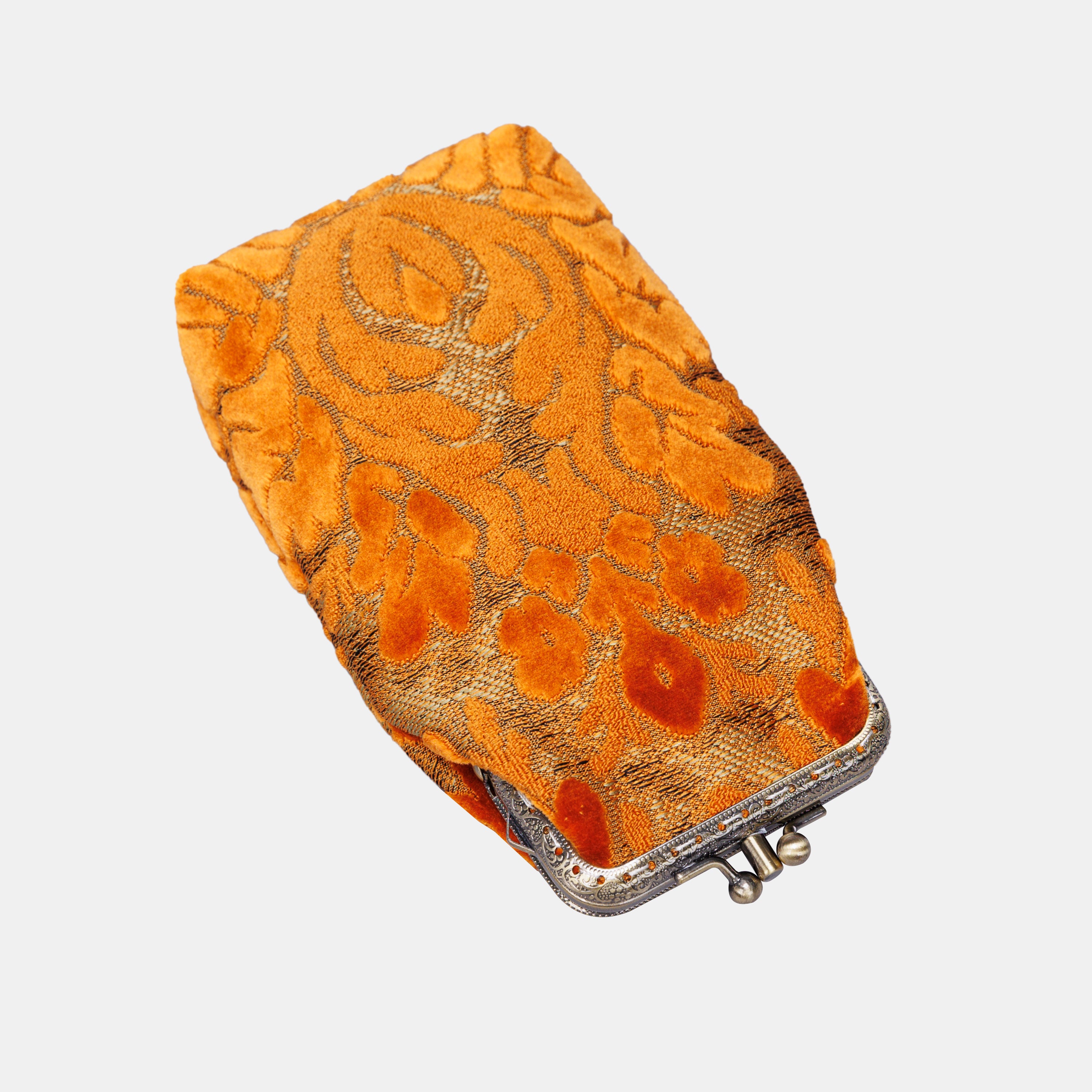 Burnout Velvet Orange Carpet Eyeglasses Case MCW Handmade
