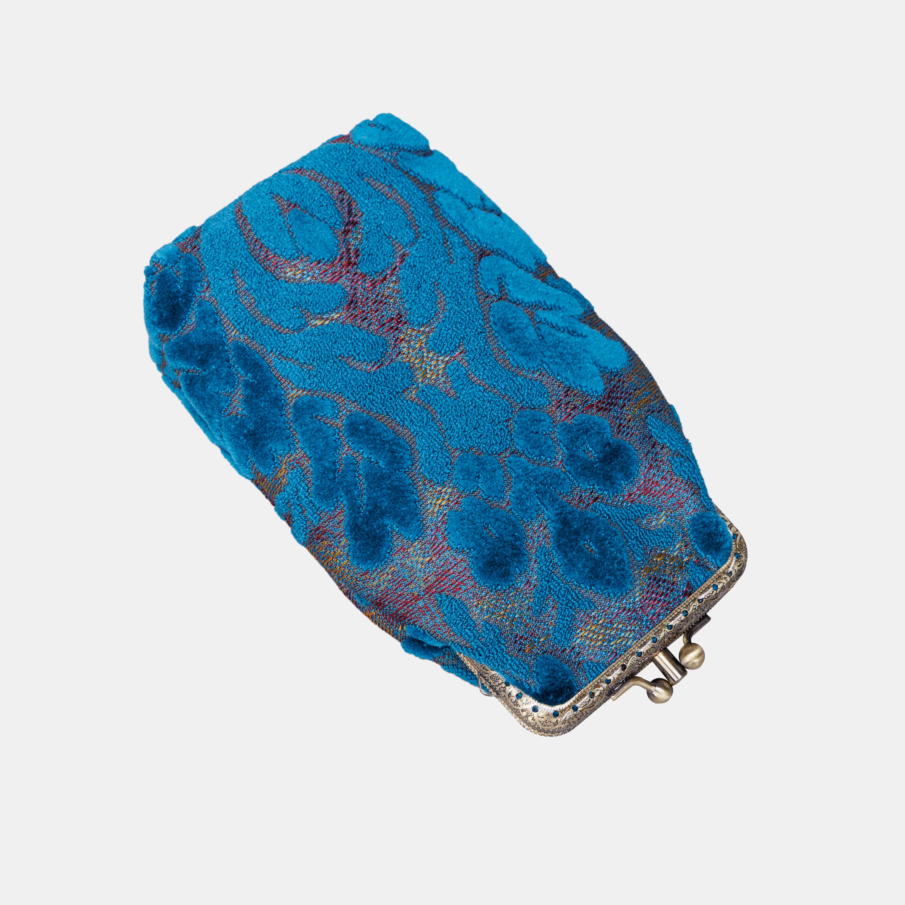 Burnout Velvet Aqua Blue Carpet Eyeglasses Case MCW Handmade