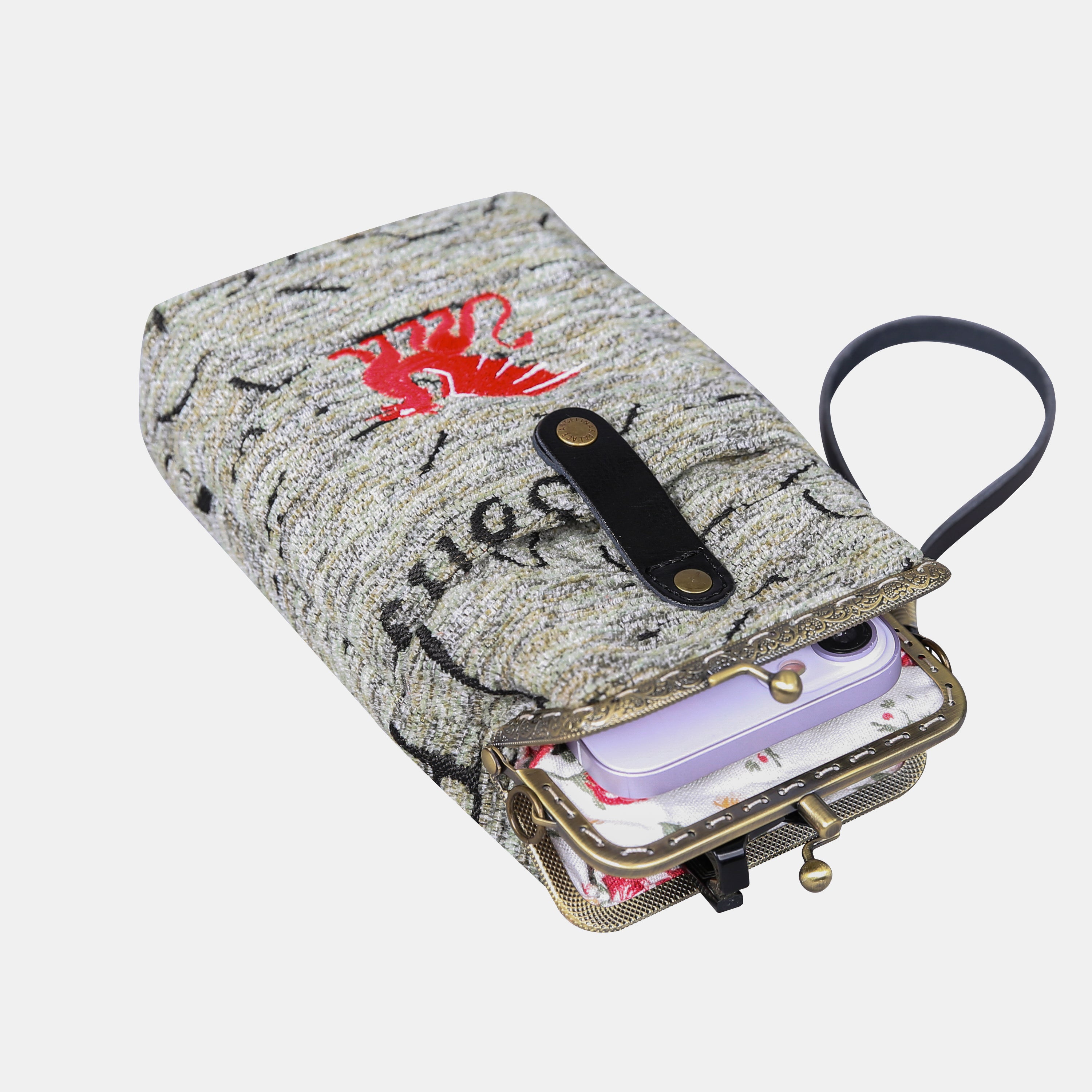 Here Be Dragons Carpet Phone Case Carpetbag of America open forward