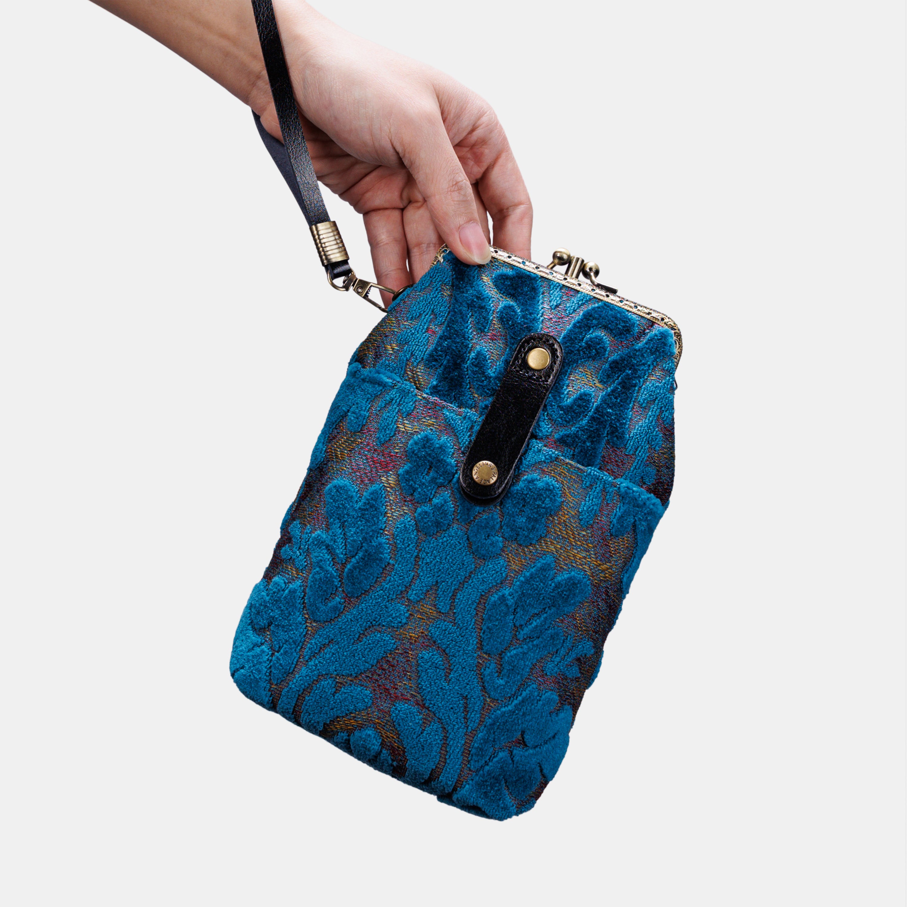 Burnout Velvet Aqua Blue Carpet Phone Case MCW Handmade