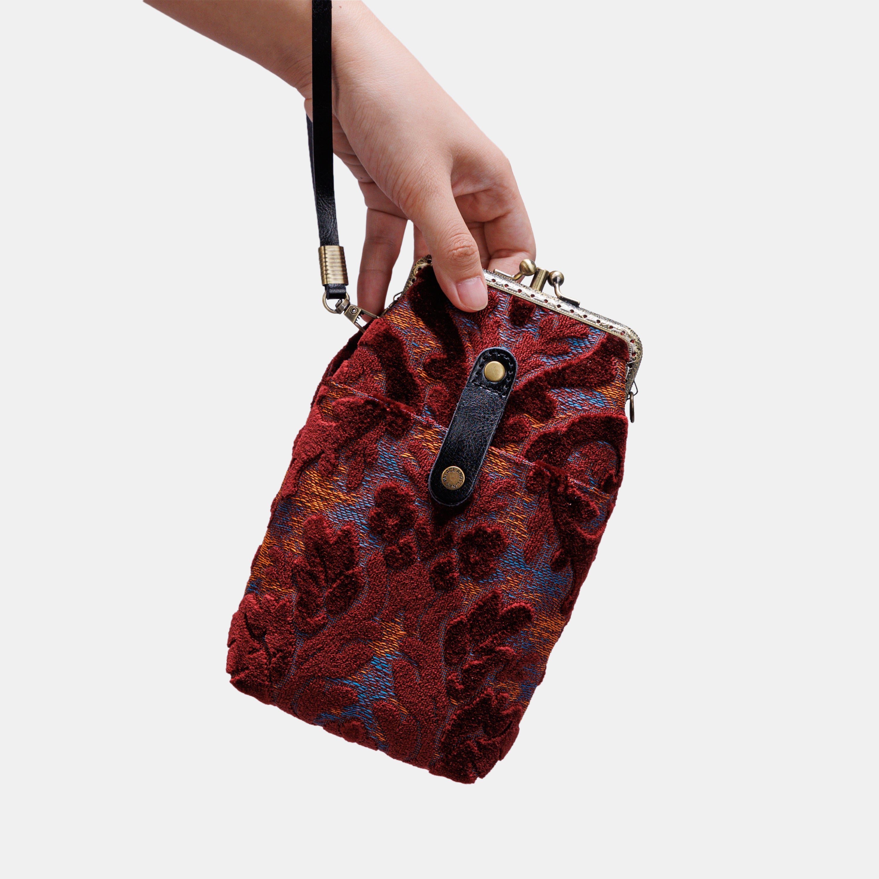 Burnout Velvet Wine Carpet Phone Case MCW Handmade