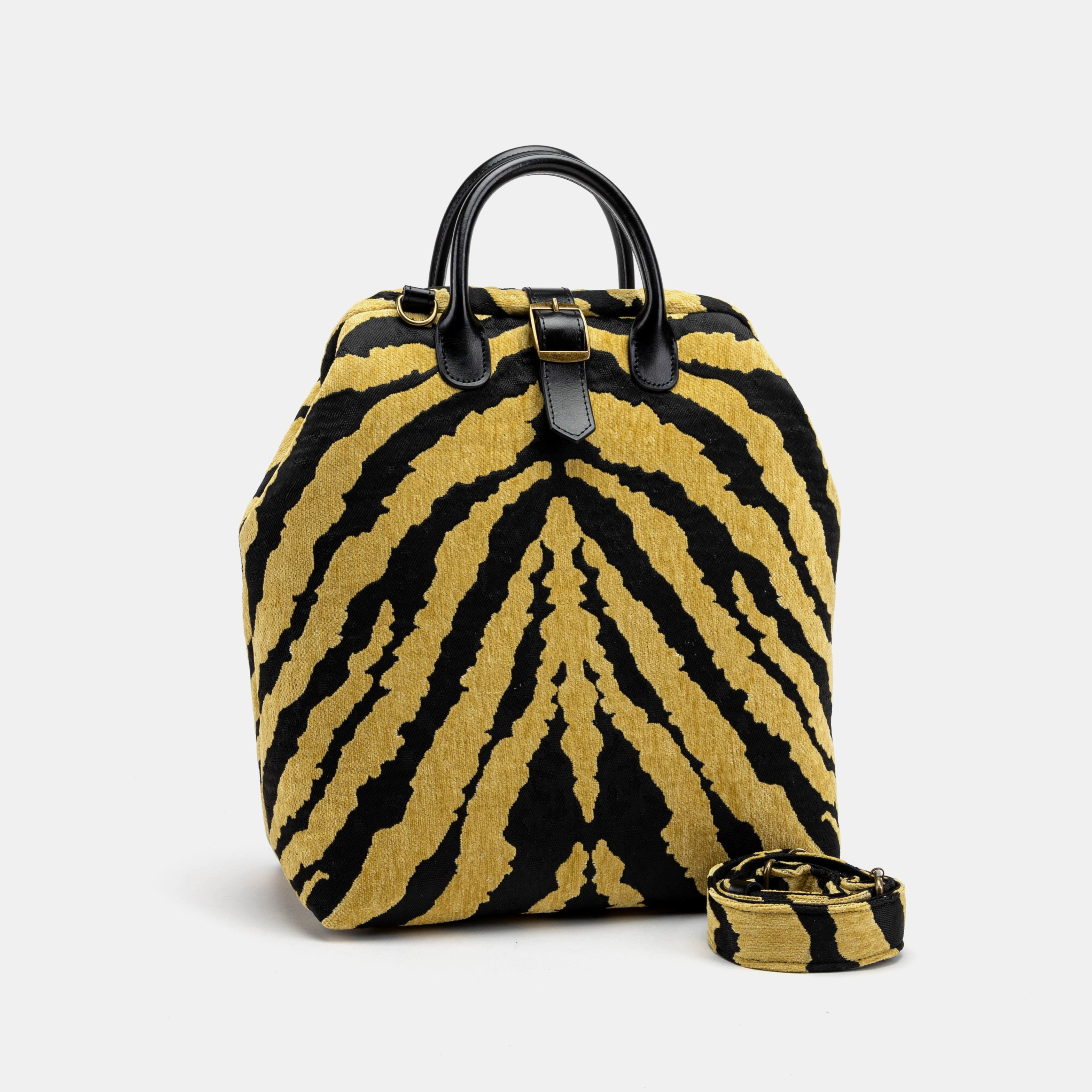 Zebra Daffodil Carpet Laptop Backpack Carpetbag of America with shoulder strap