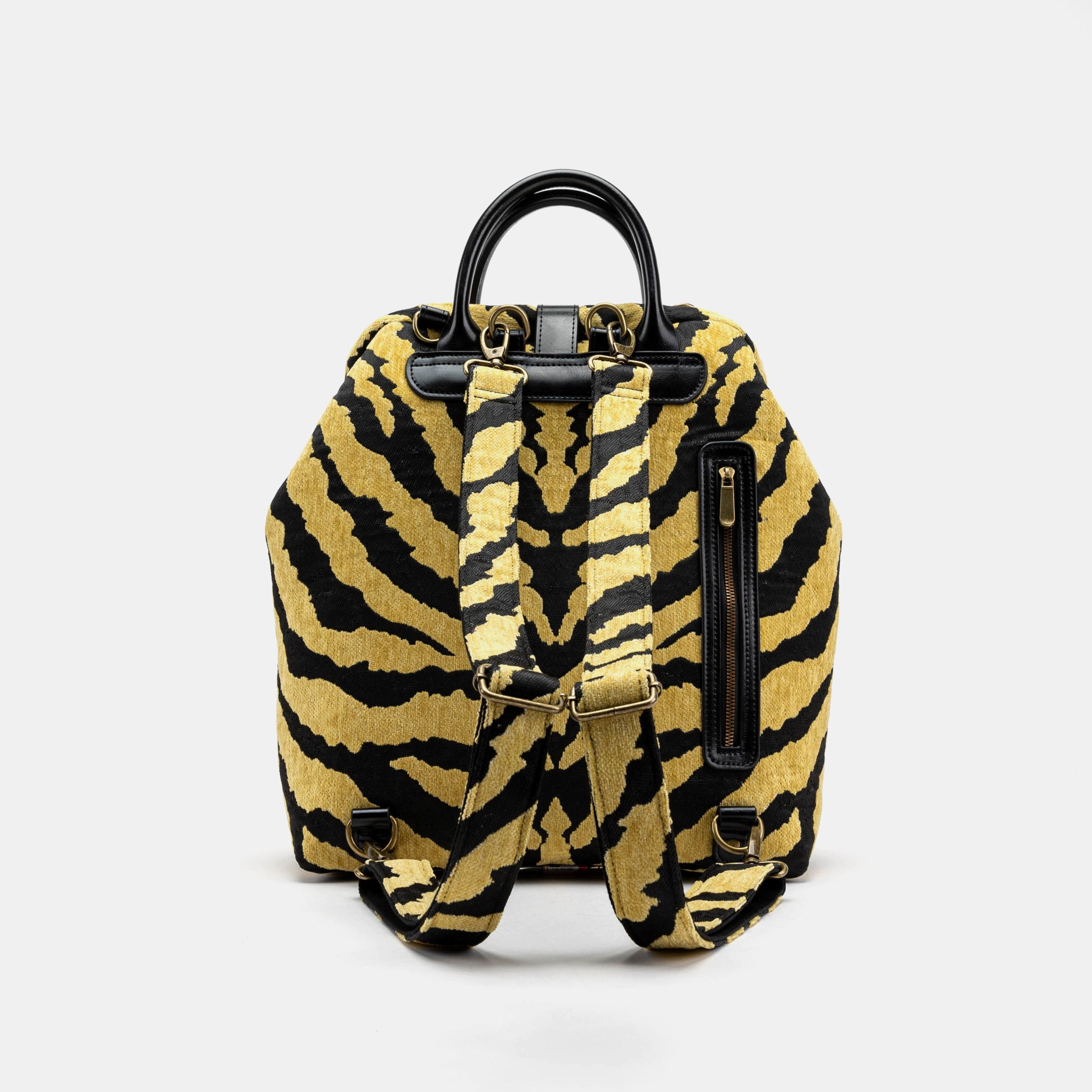 Zebra Daffodil Carpet Laptop Backpack Carpetbag of America back