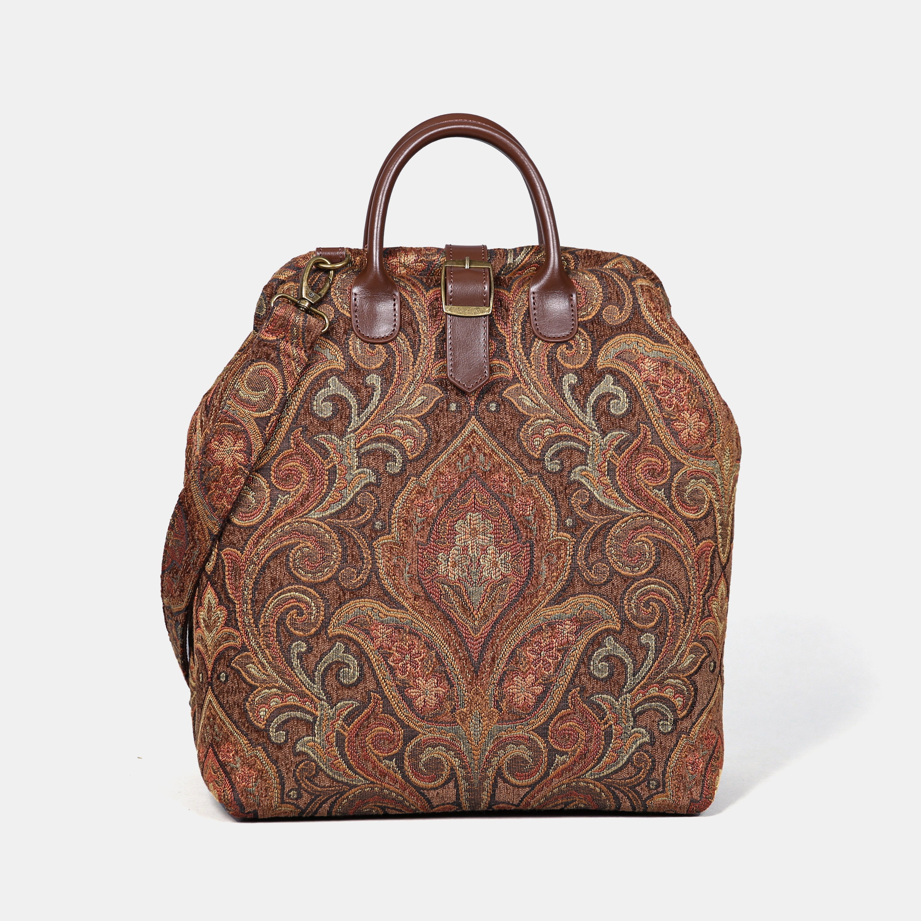 Damask D. Brown Carpet Laptop Backpack MCW Handmade-3