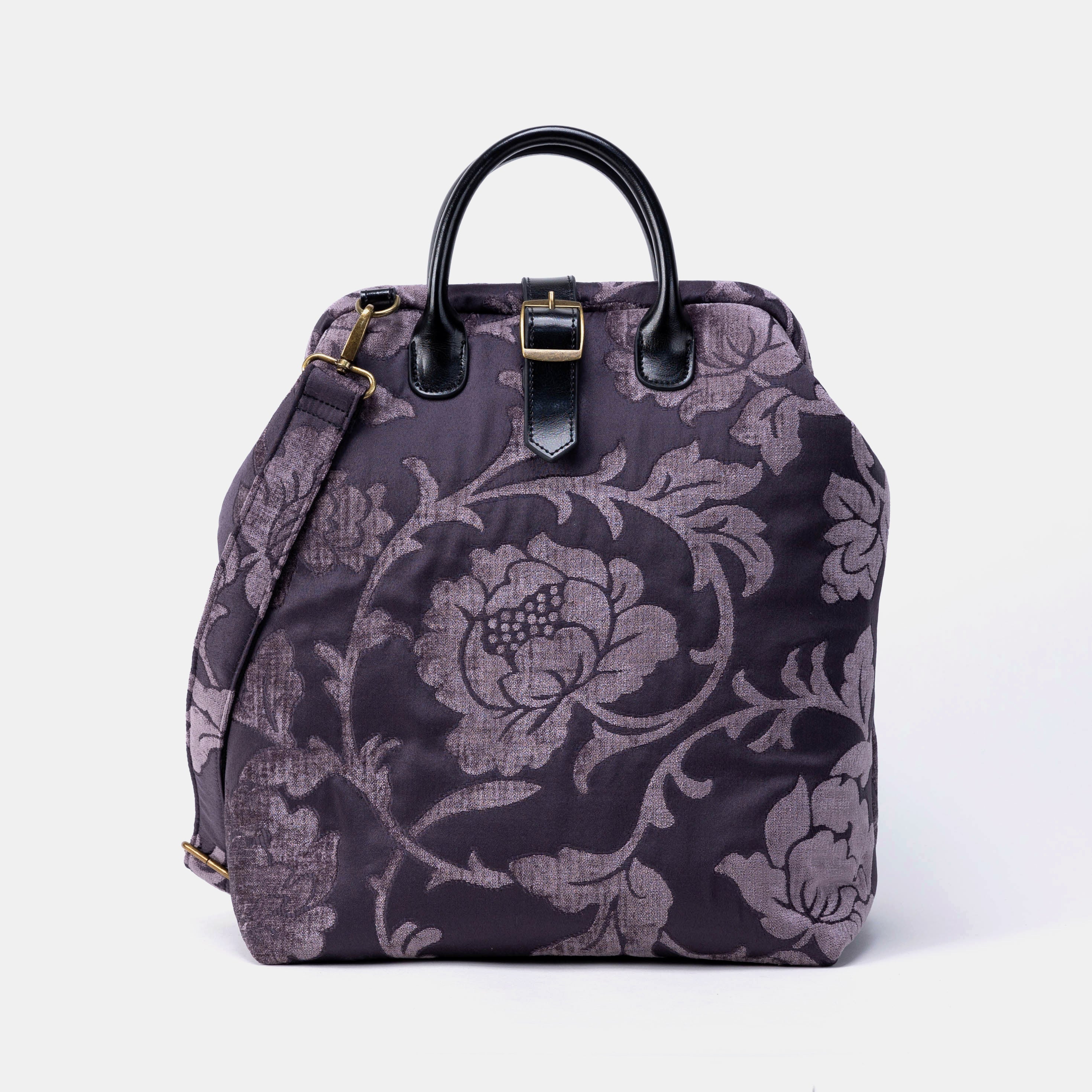 Floral Brocade Purple Carpet Laptop Backpack Front