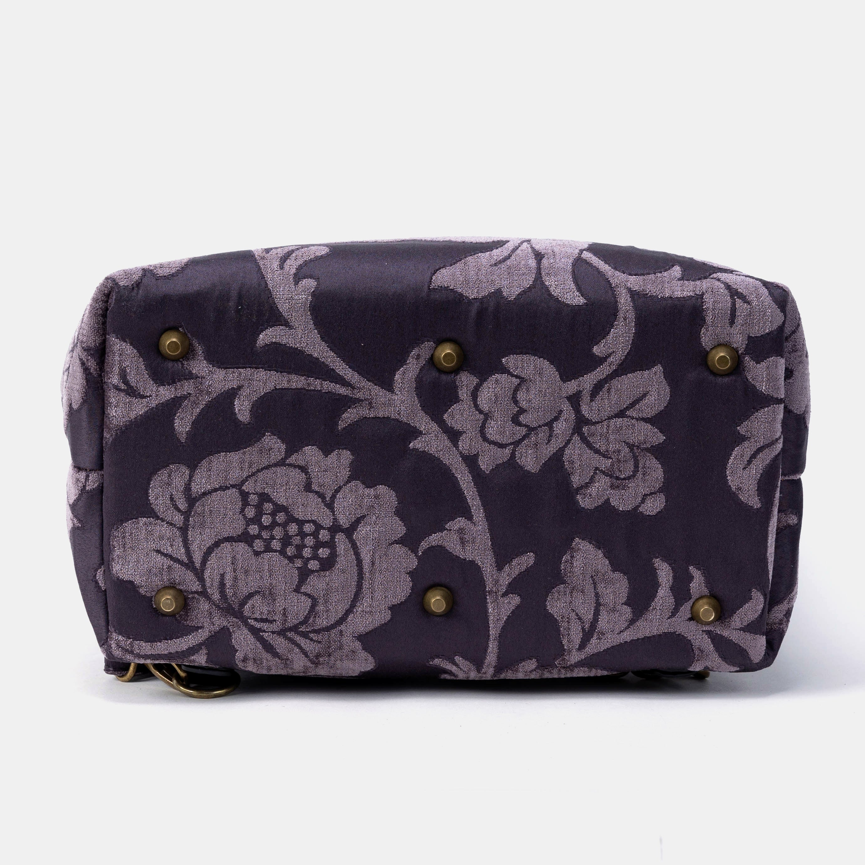 Floral Brocade Purple Carpet Laptop Backpack Bottom