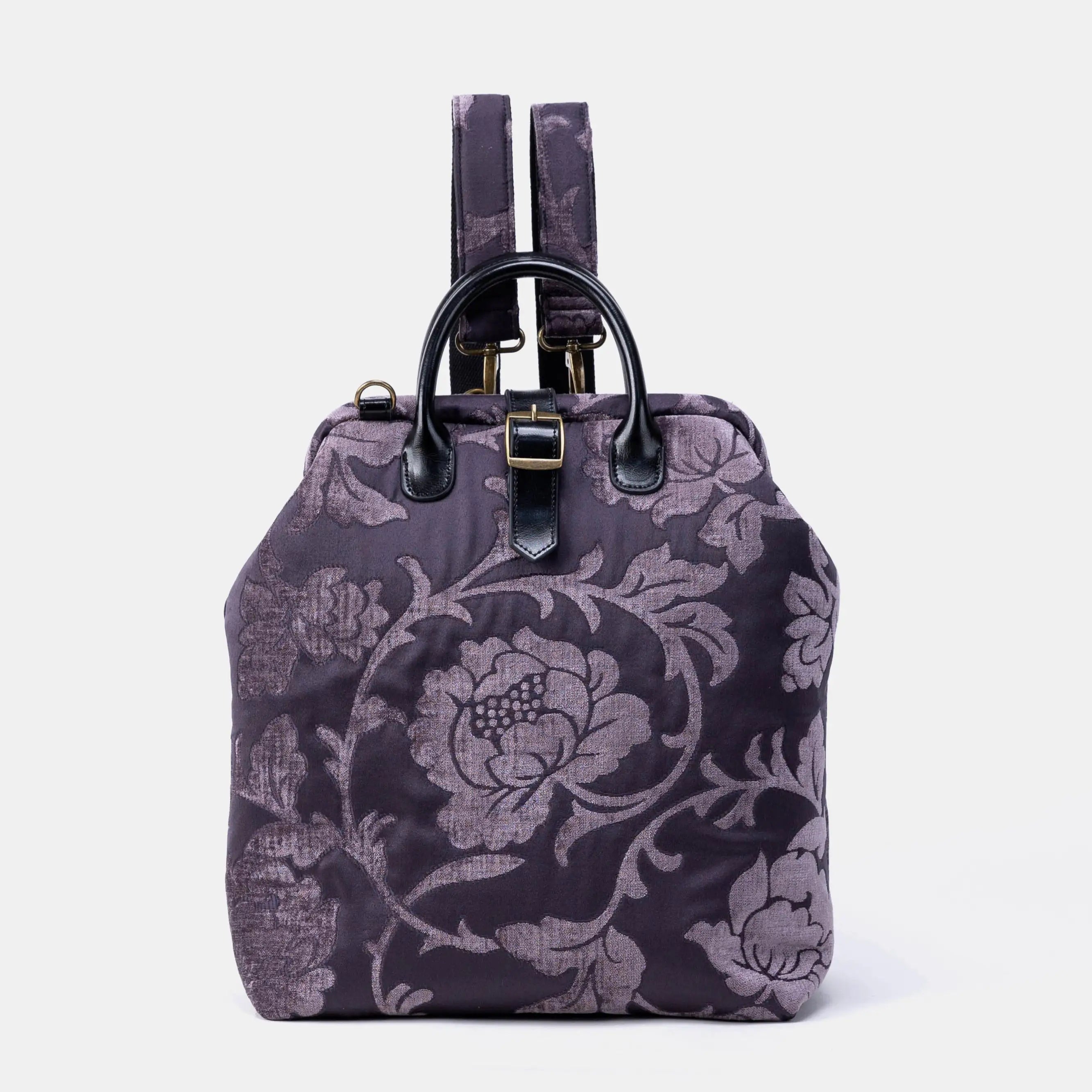 Floral Brocade Purple Carpet Laptop Backpack Carpetbag of America Main