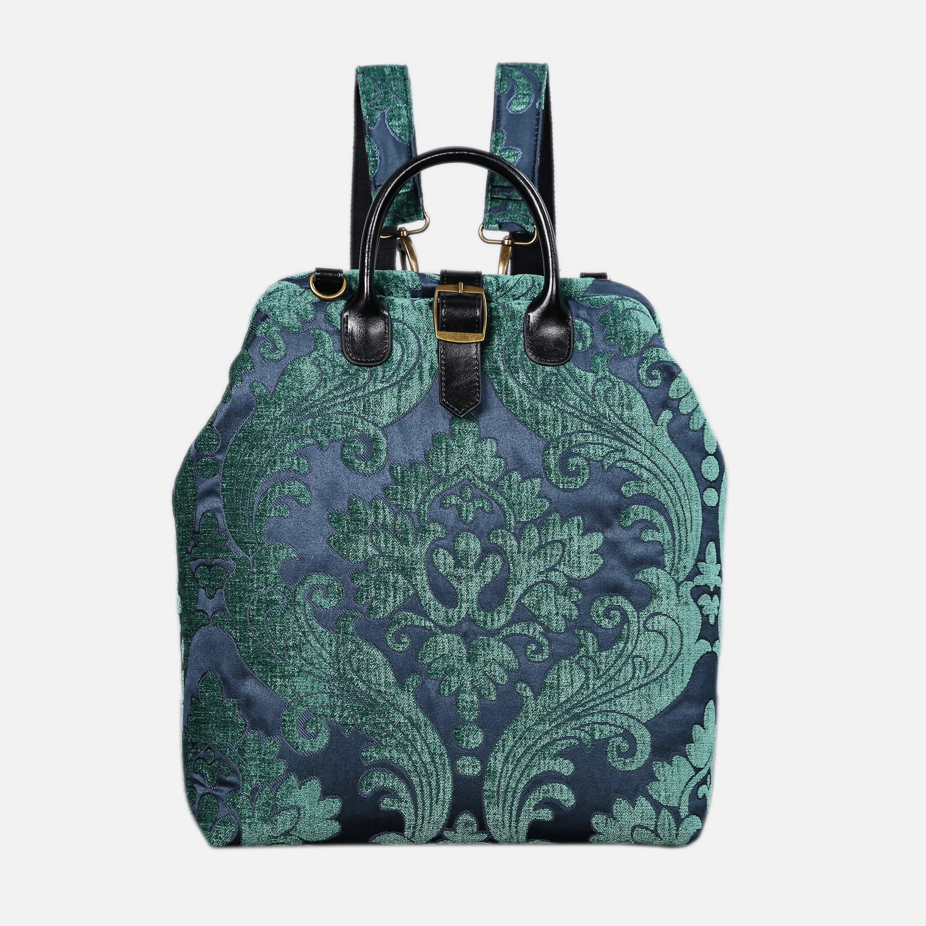 Queen Hunter Green Carpet Laptop Backpack Carpetbag of America main