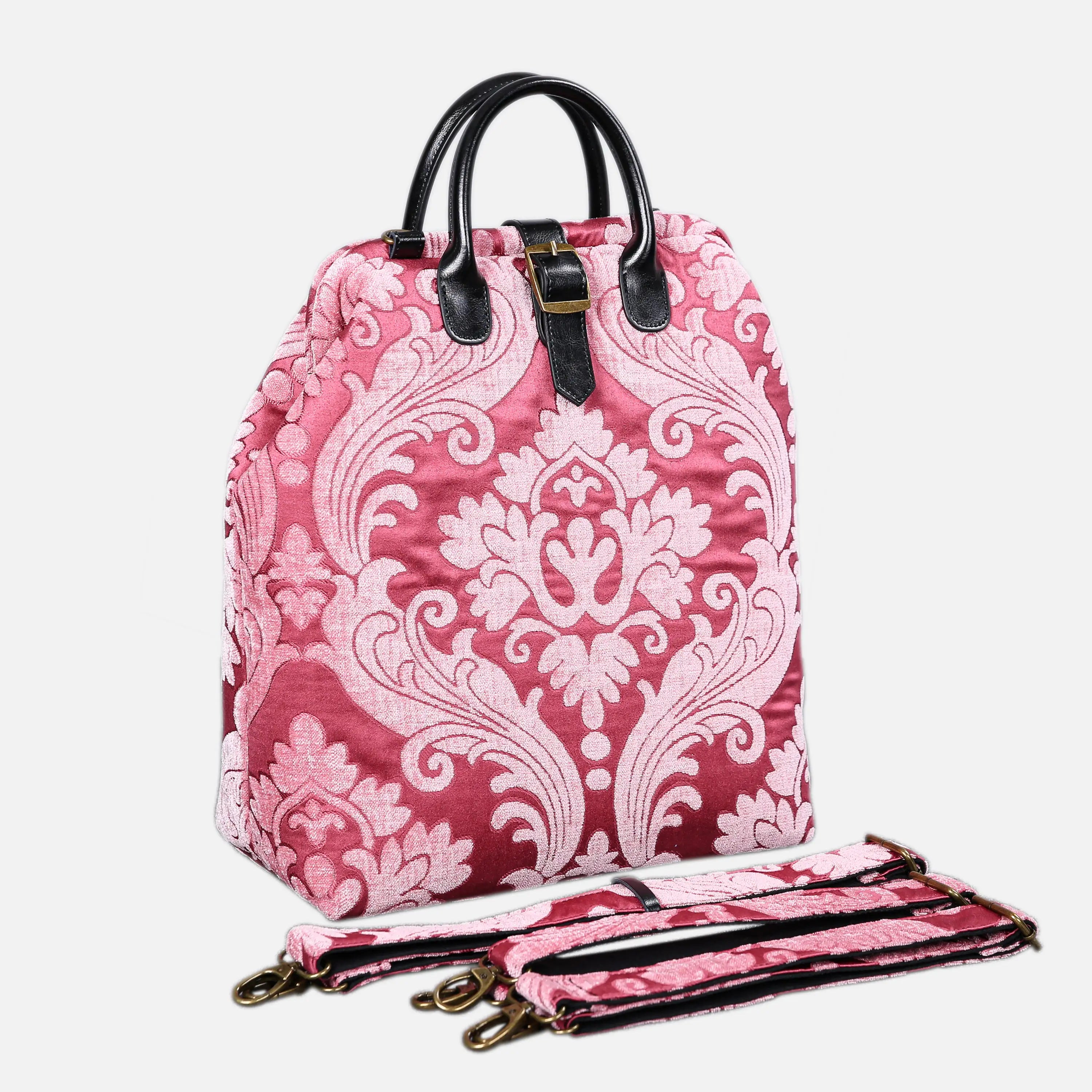 Queen Rose Pink Carpet Laptop Backpack Carpetbag of America with shoulder straps