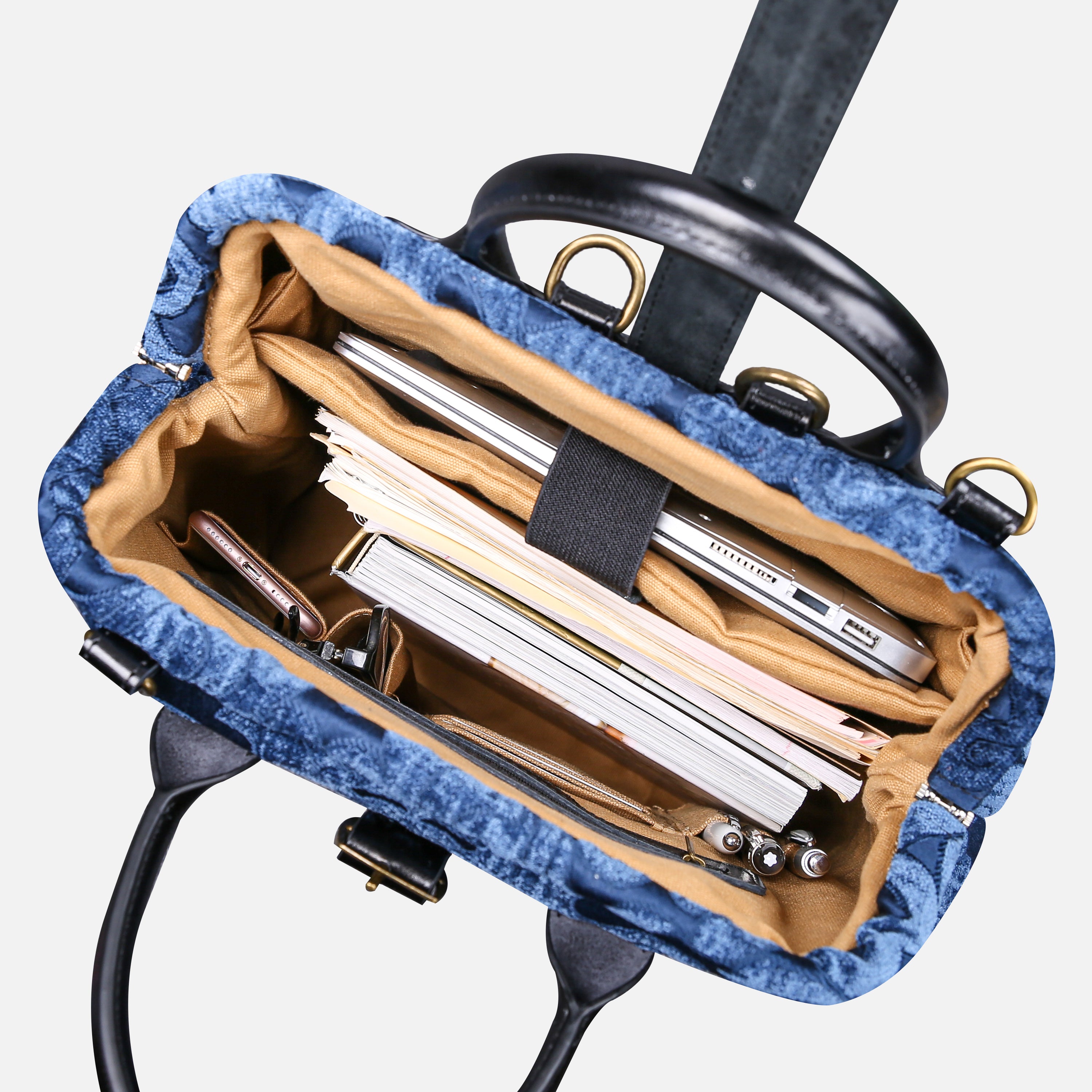 Queen Royal Blue Carpet Laptop Backpack  MCW Handmade-5