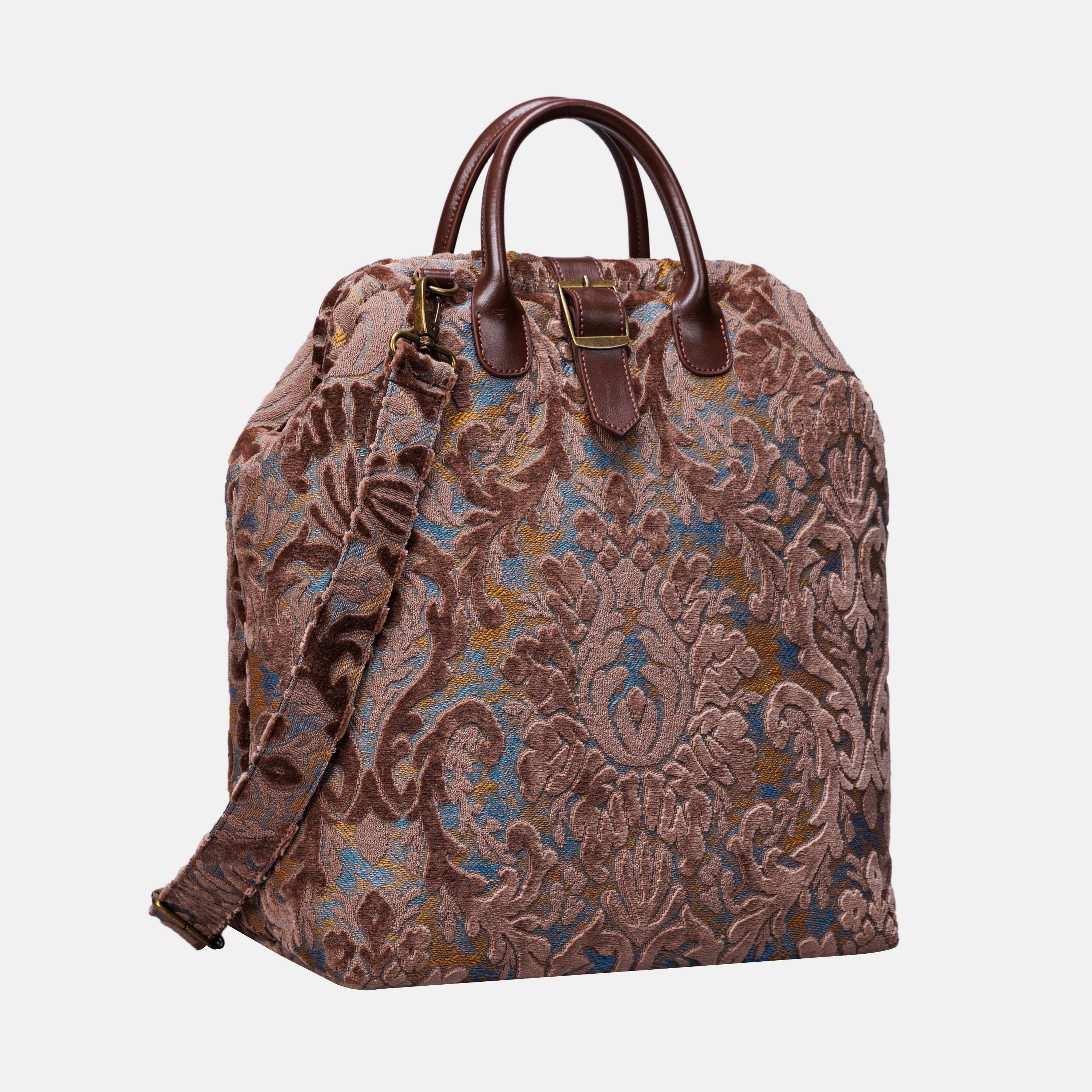 Burnout Velvet Camel Carpet Laptop Backpack MCW Handmade-3