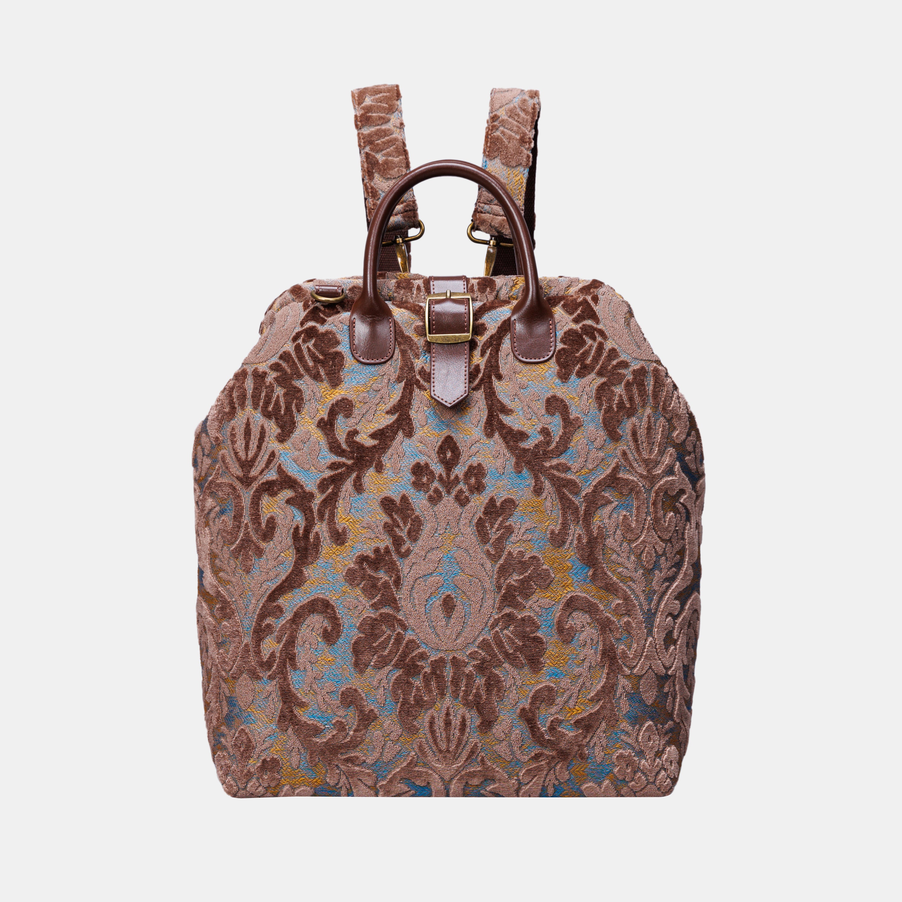 Burnout Velvet Camel Carpet Laptop Backpack MCW Handmade