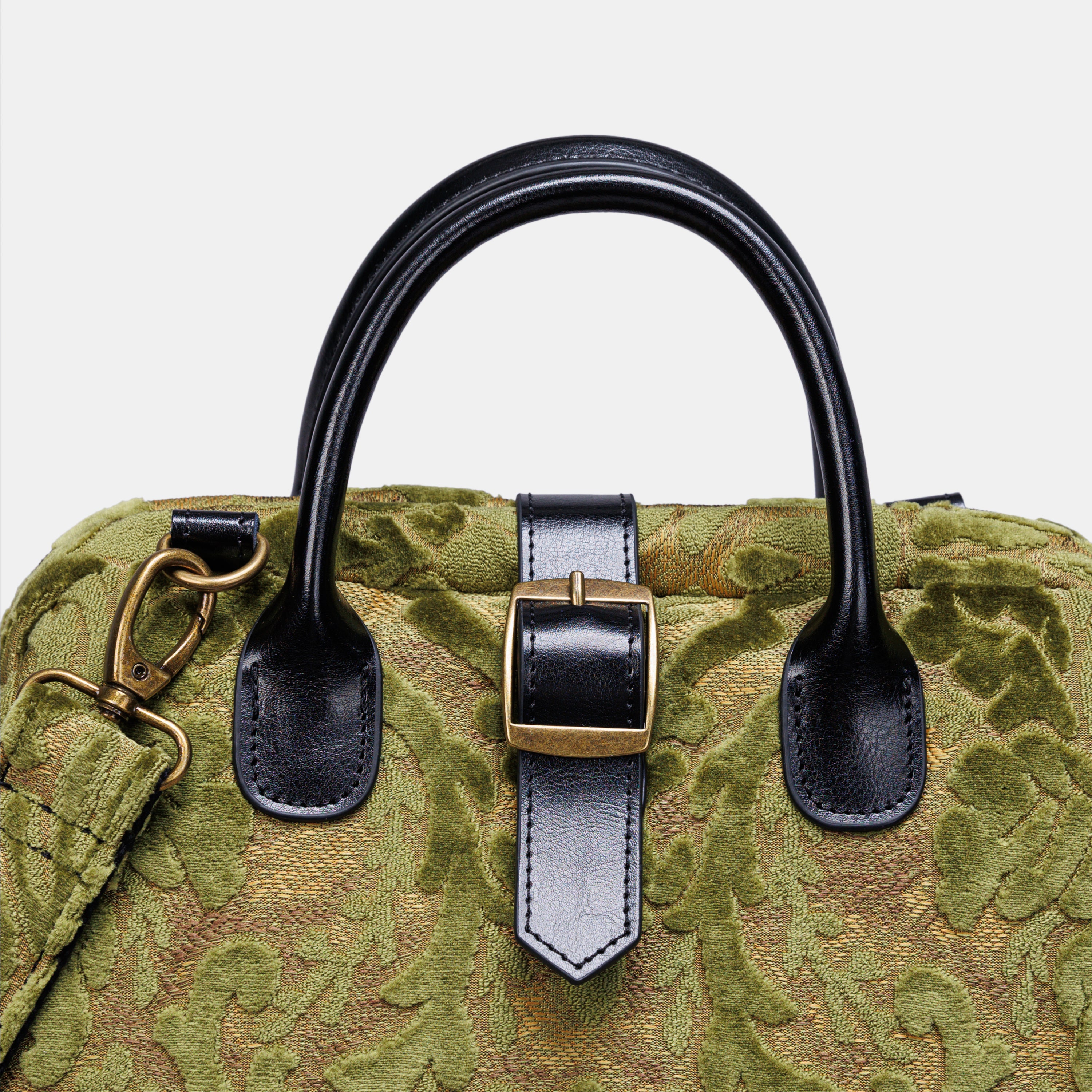 Burnout Velvet Fern Green Carpet Laptop Backpack MCW Handmade-5