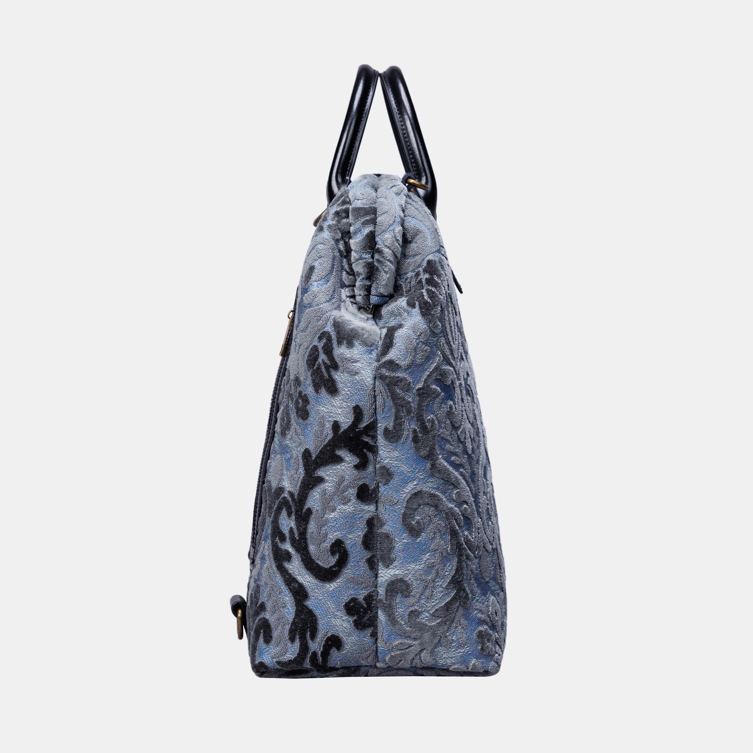 Burnout Velvet Steel Blue Carpet Laptop Backpack  MCW Handmade-6