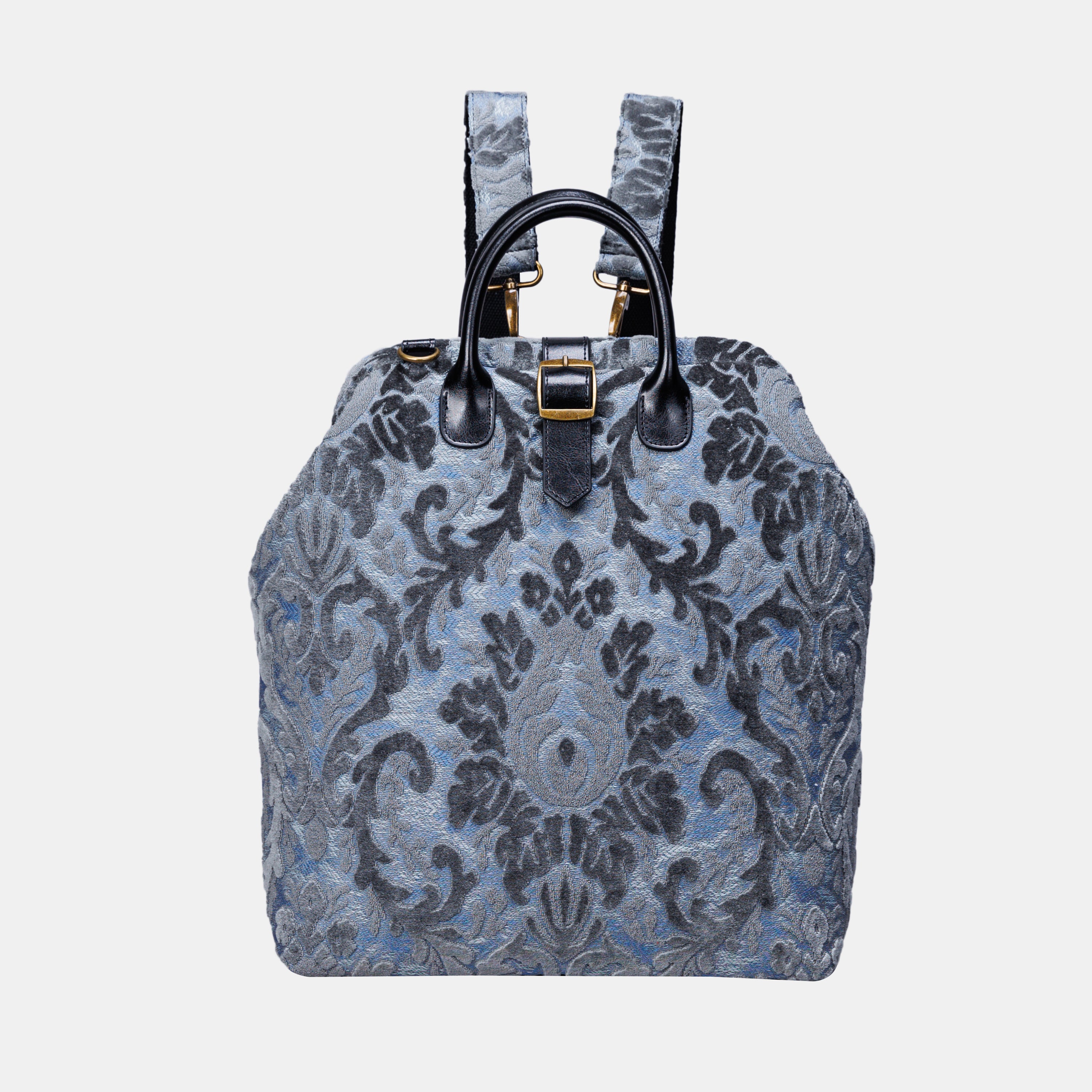 Burnout Velvet Steel Blue Carpet Laptop Backpack  MCW Handmade