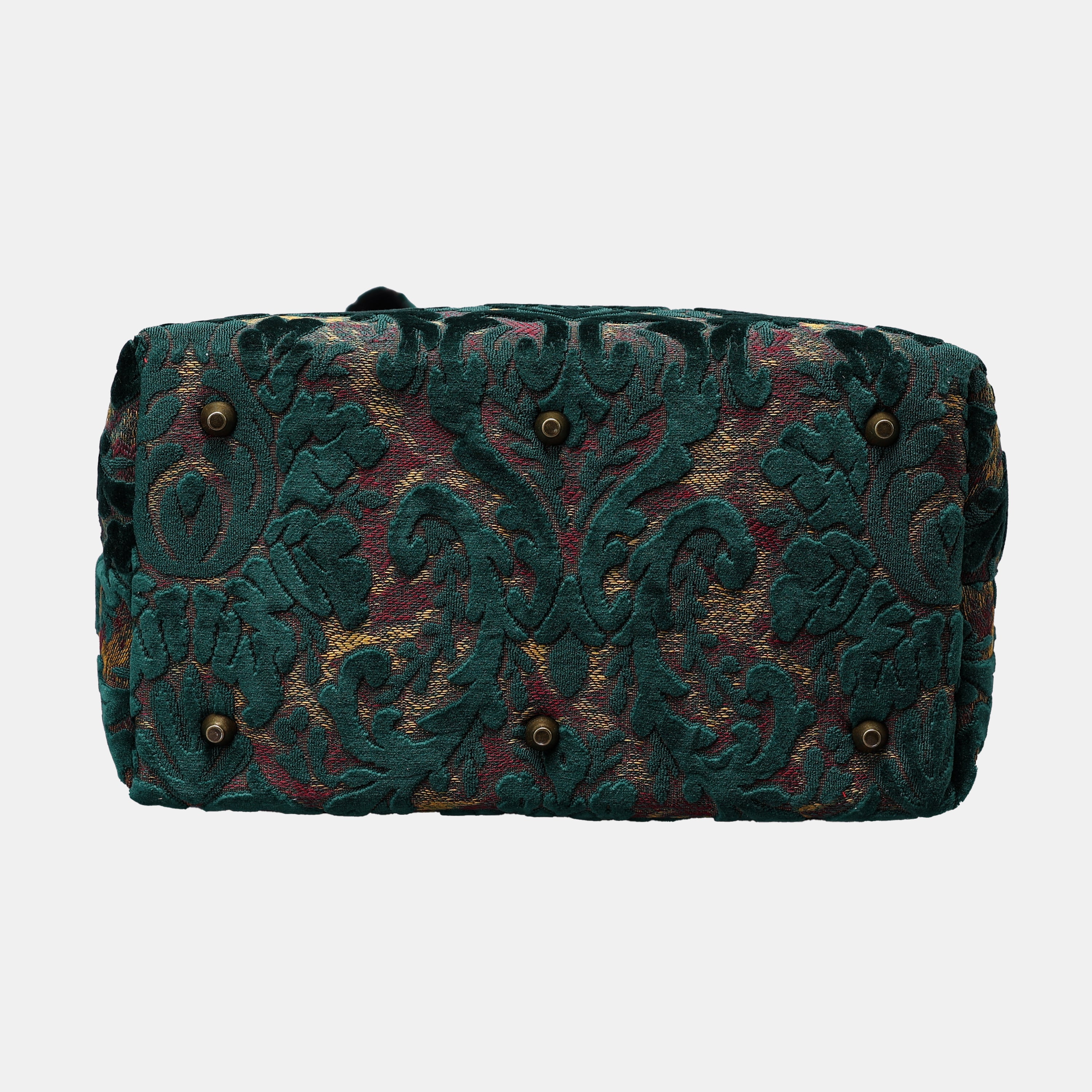 Burnout Velvet Jade Green Carpet Laptop Backpack MCW Handmade-4