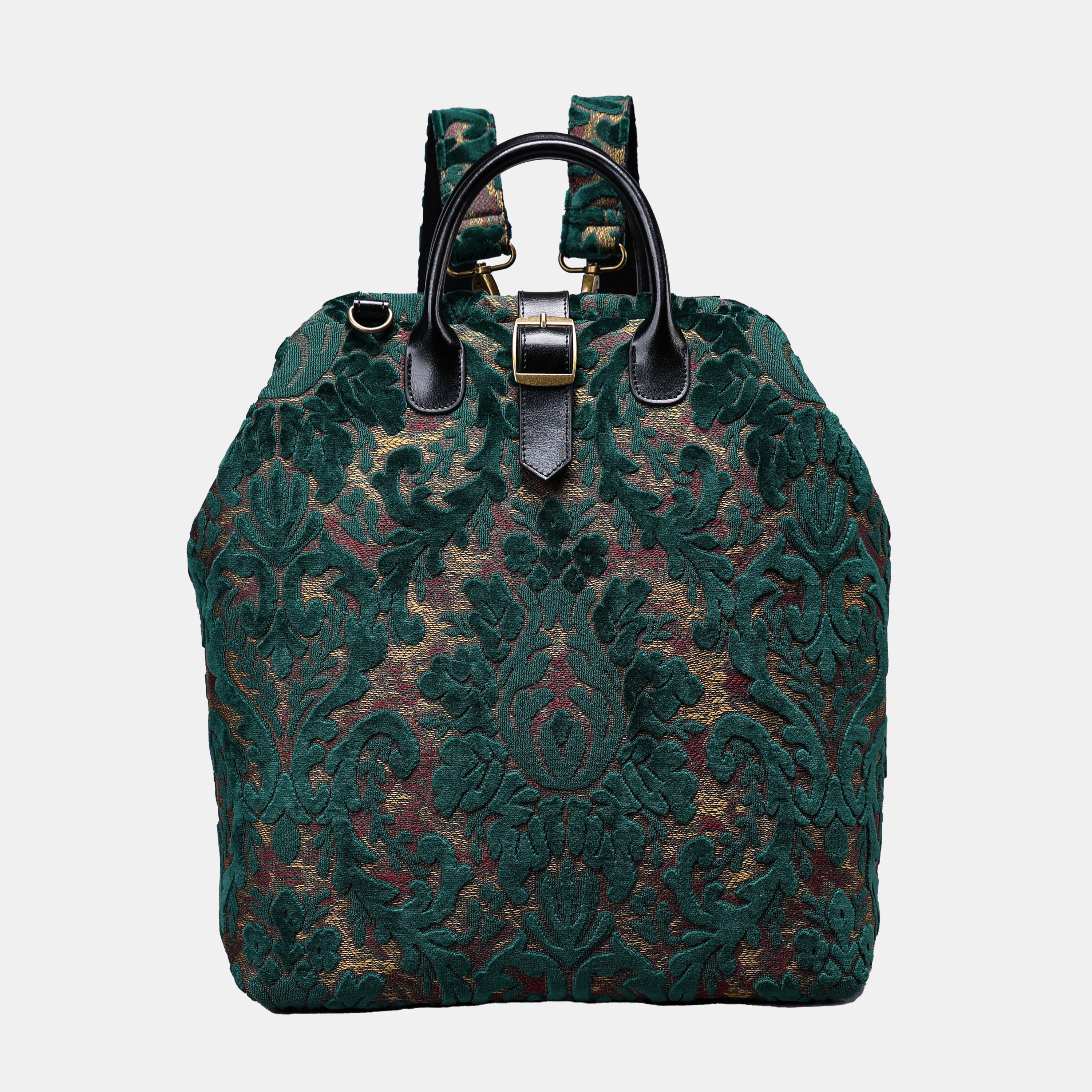 Burnout Velvet Jade Green Carpet Laptop Backpack  MCW Handmade