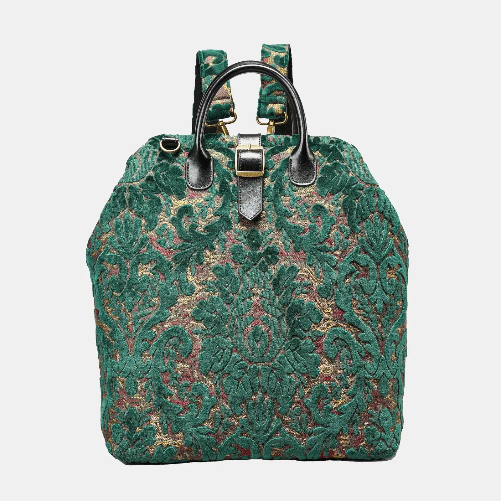 Burnout Velvet Jade Green Carpet Laptop Backpack of America main